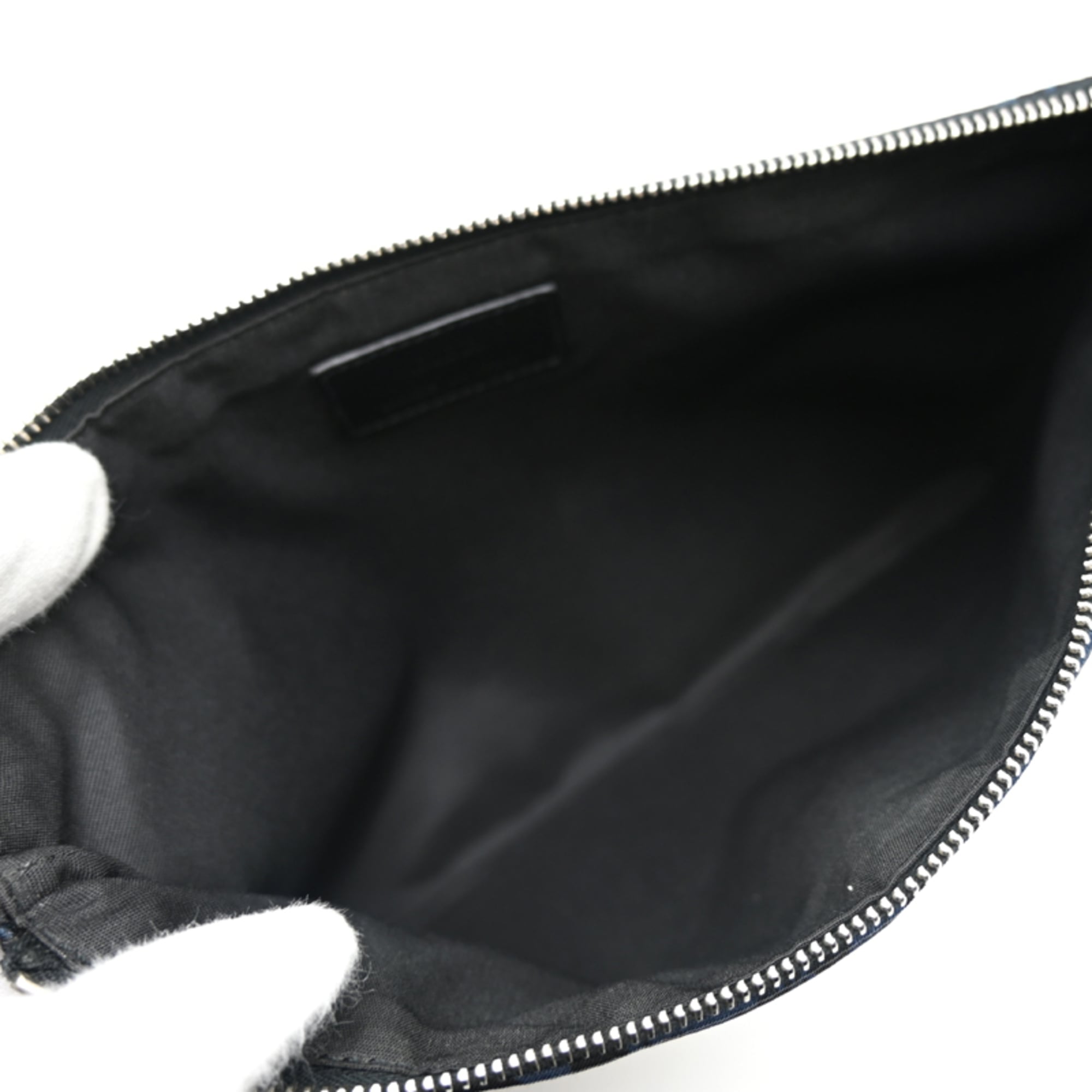 Christian Dior Black Blue Nylon Clutch Bag (Pre-Owned)