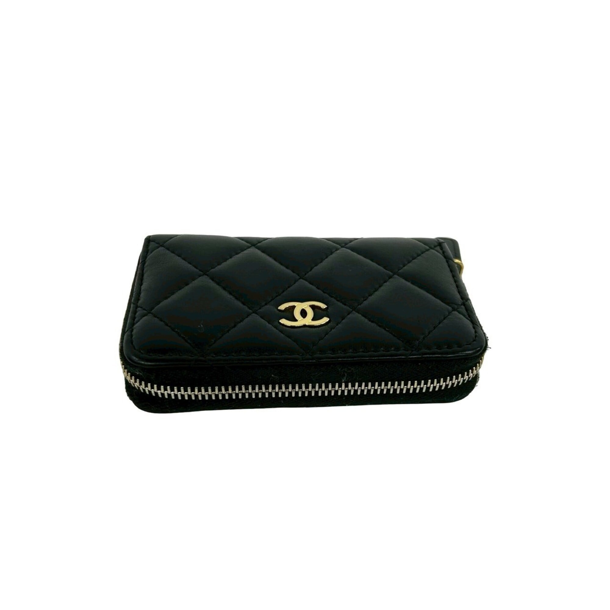 Chanel Black Leather Coin Purse/Coin Case (Pre-Owned)