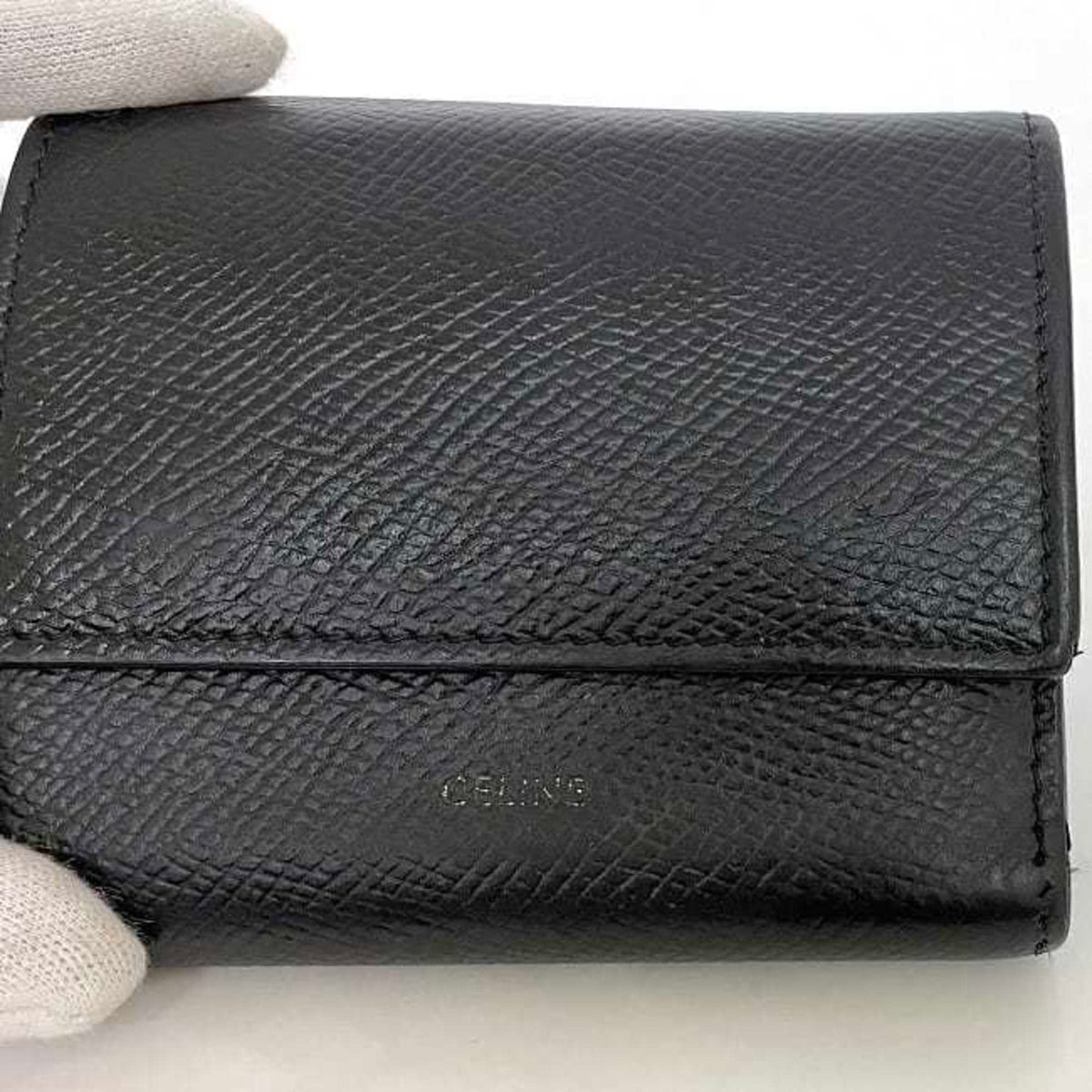 Celine Black Leather Wallet (Tri-Fold) (Pre-Owned)