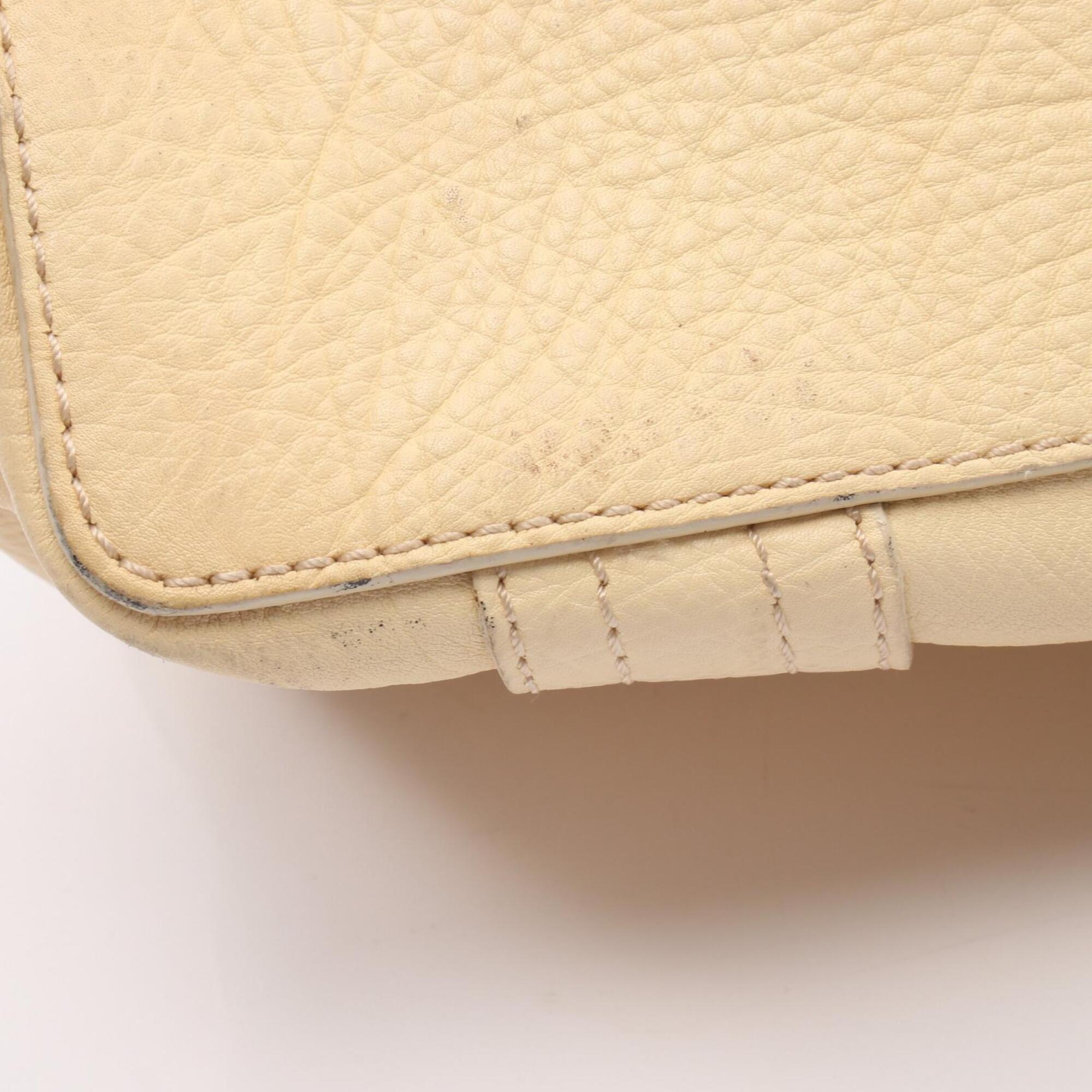 Celine Macadam Ivory Leather Handbag (Pre-Owned)