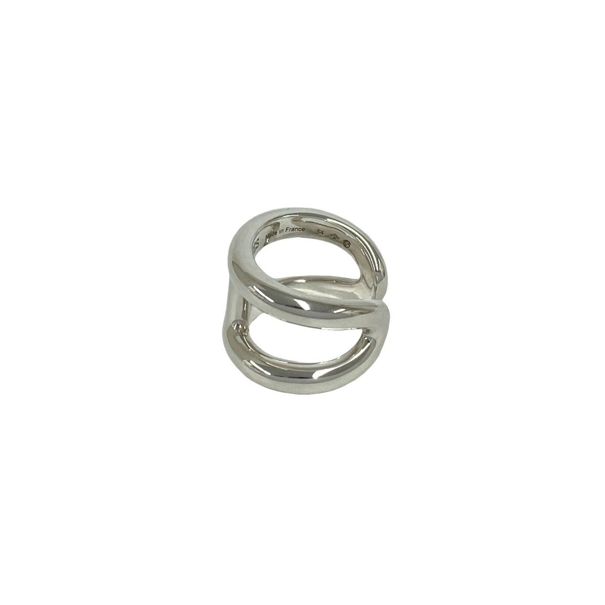 Hermes Silver Silver 925 Band Ring (Pre-Owned)