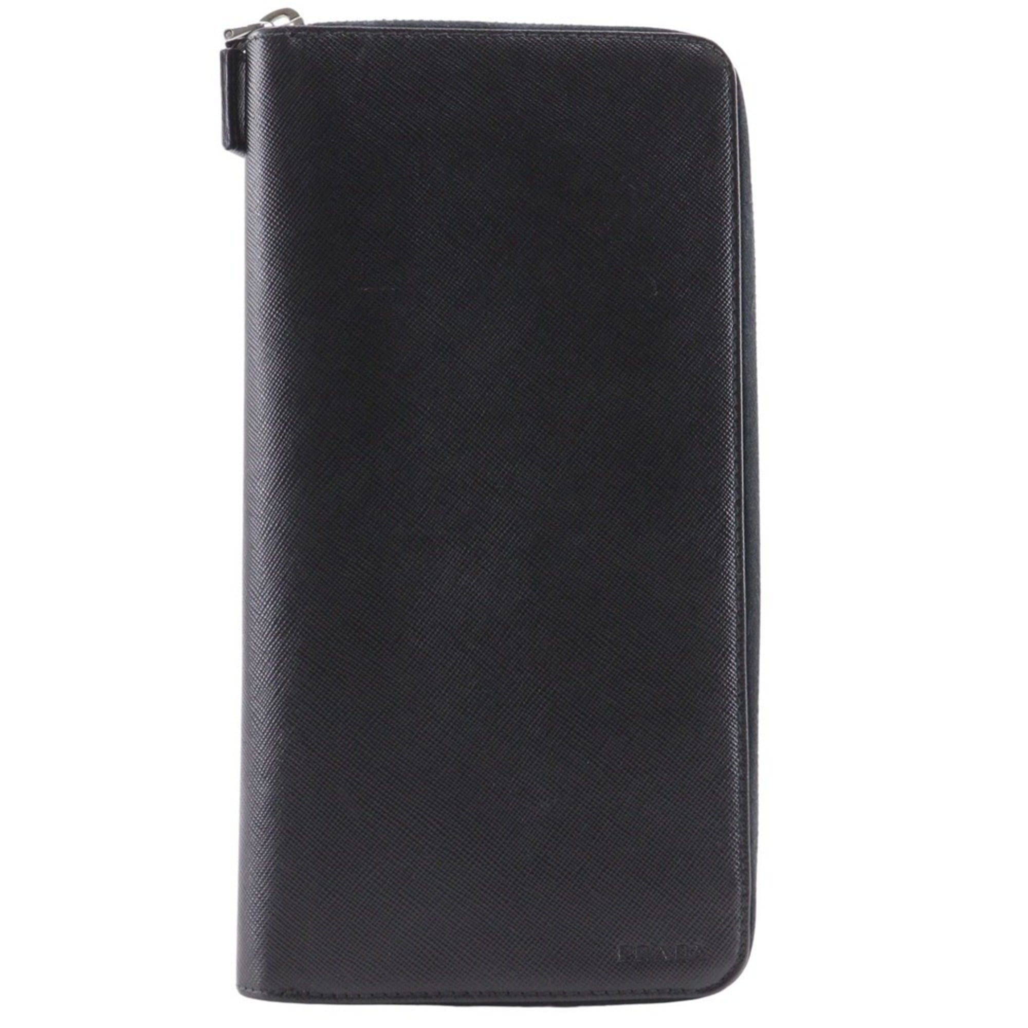 Prada Saffiano Black Saffiano Long Wallet (Bi-Fold) (Pre-Owned)