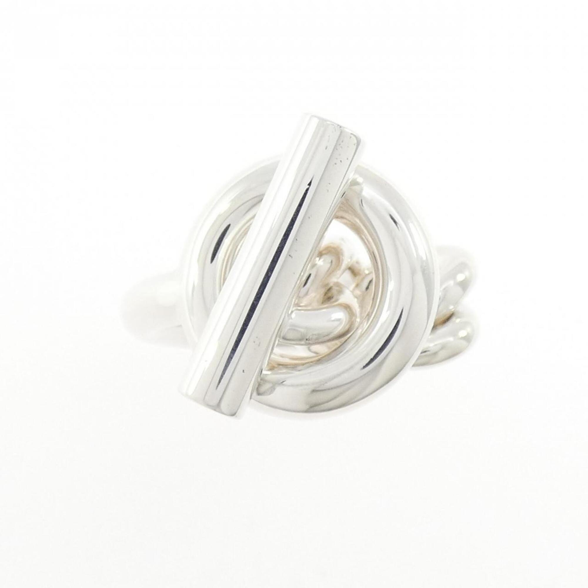 Hermes Silver 925 Band Ring (Pre-Owned)