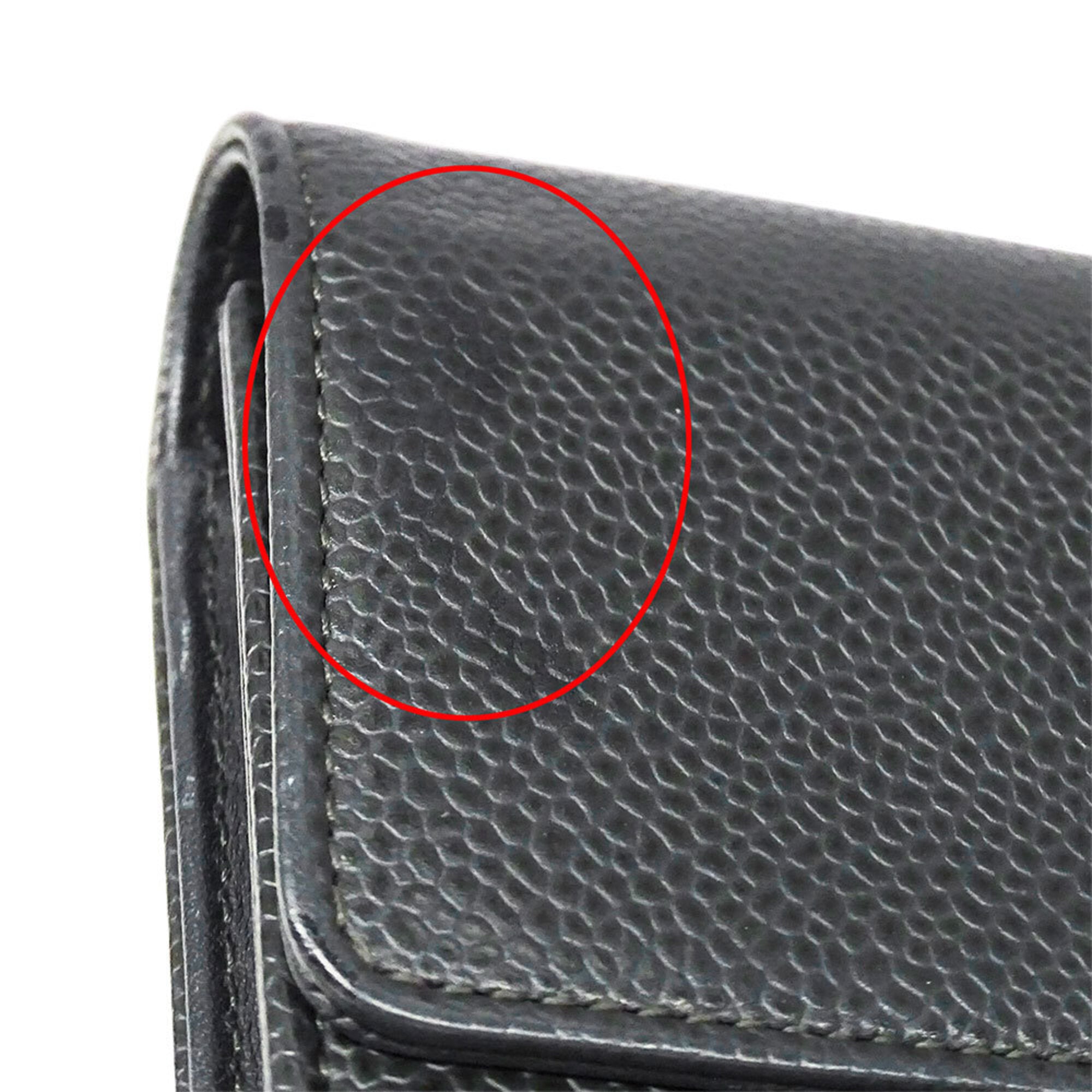 Chanel Charcoal Gray Grained Calfskin (Pre-Owned)