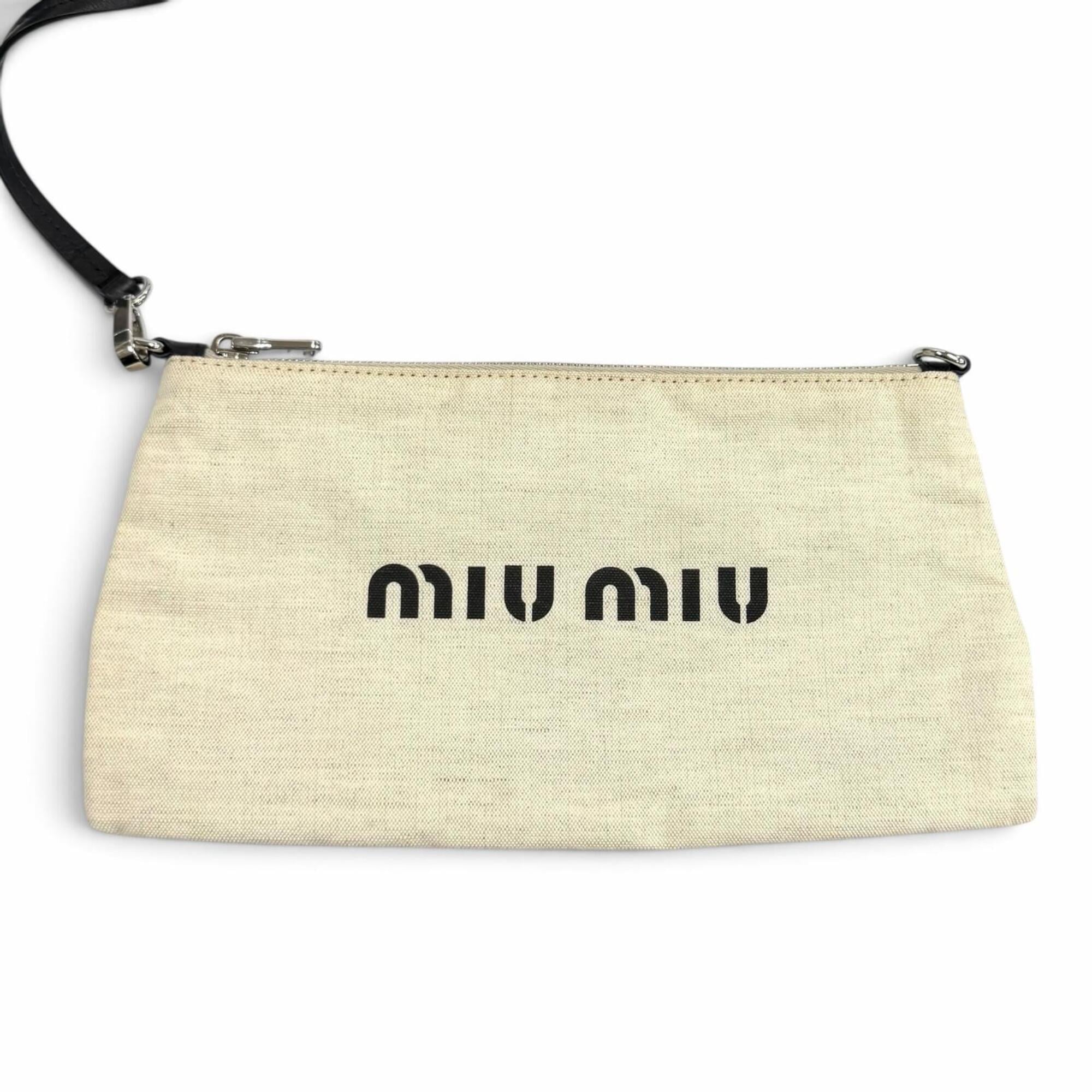 Miu Miu Raffia Pouch Tote Bag (Pre-Owned)