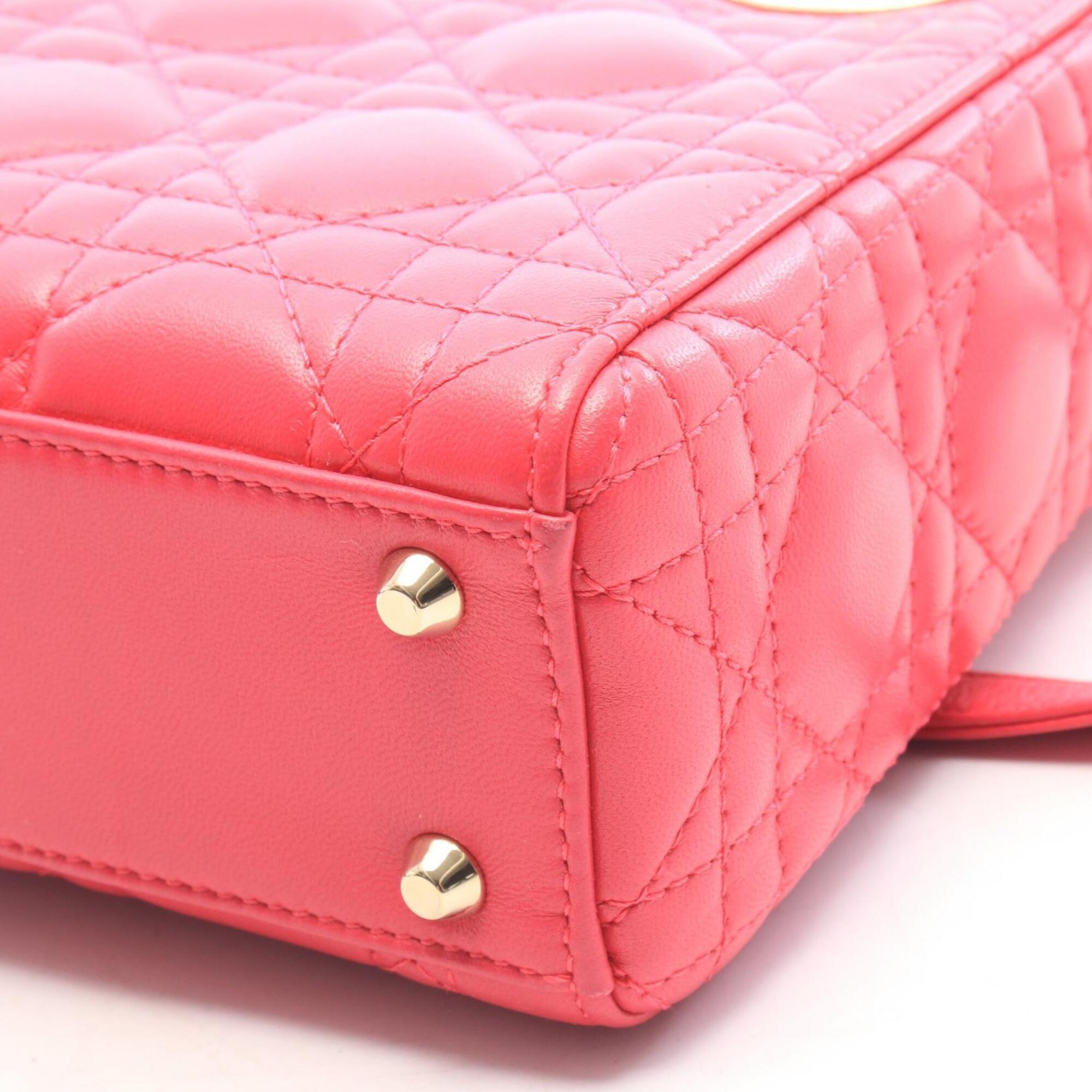 Christian Dior Lady Dior Pink Leather Handbag (Pre-Owned)