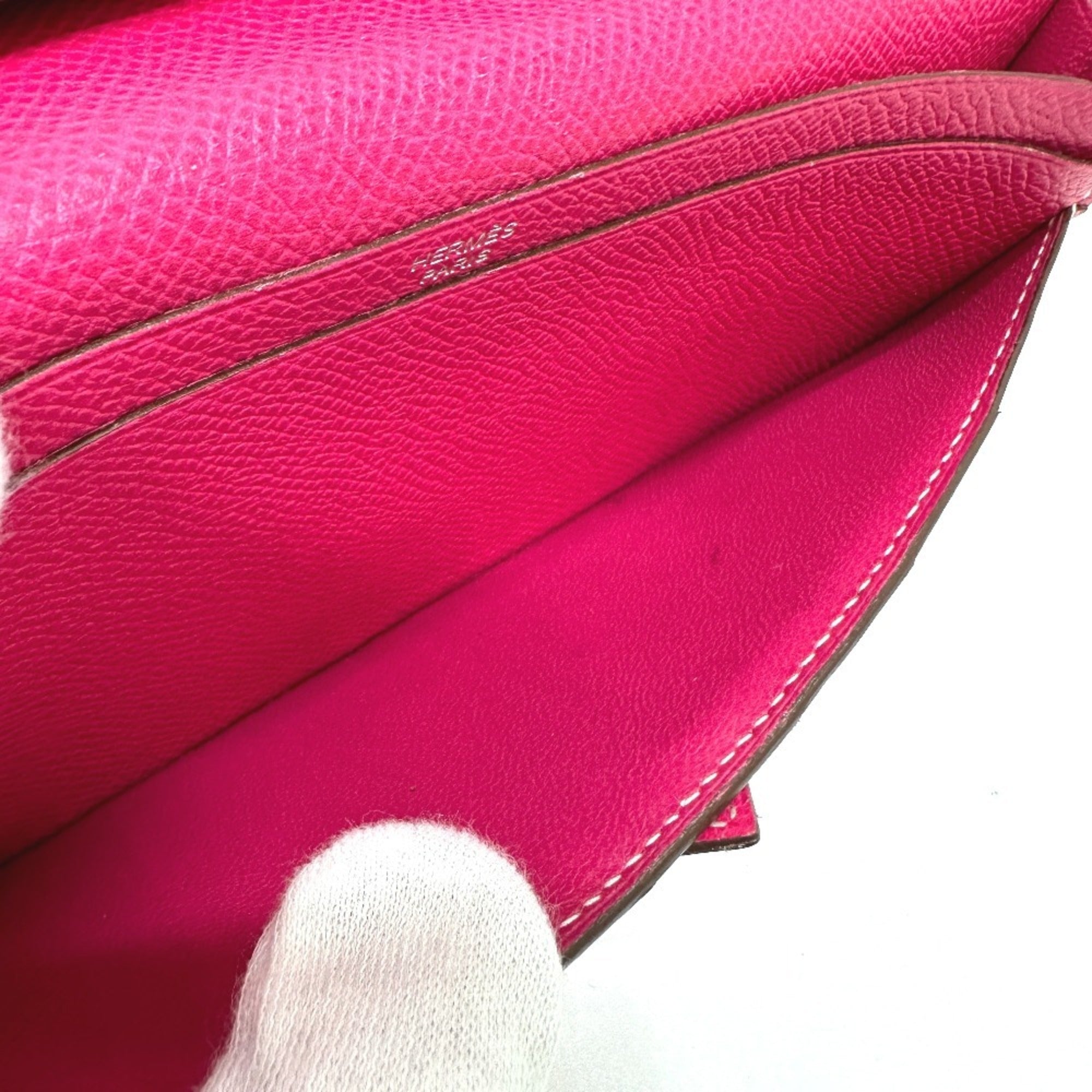 Hermes Pink Epsom Leather Long Wallet (Bi-Fold) (Pre-Owned)