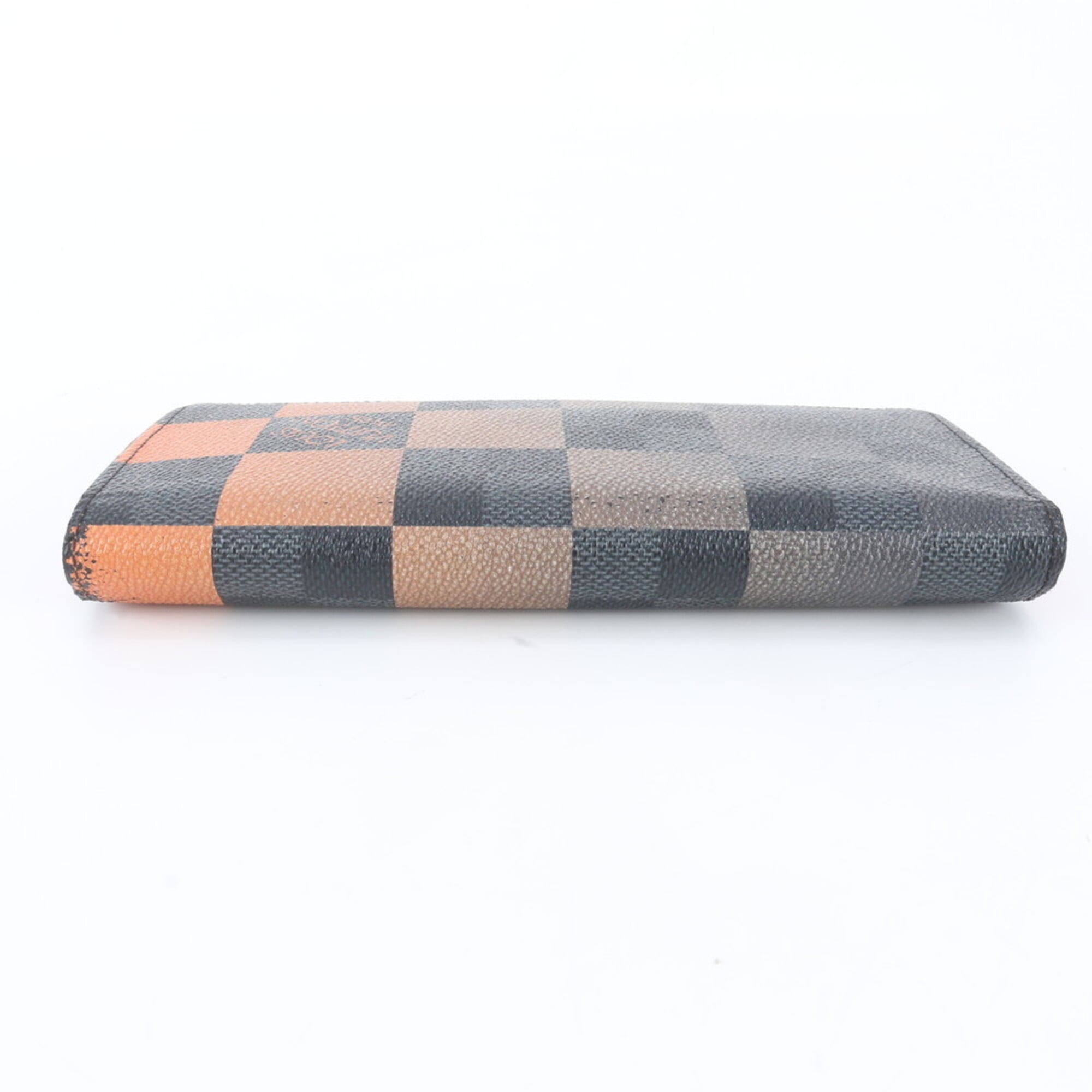 Louis Vuitton Orange Leather Coated Canvas Long Wallet (Bi-Fold) (Pre-Owned)