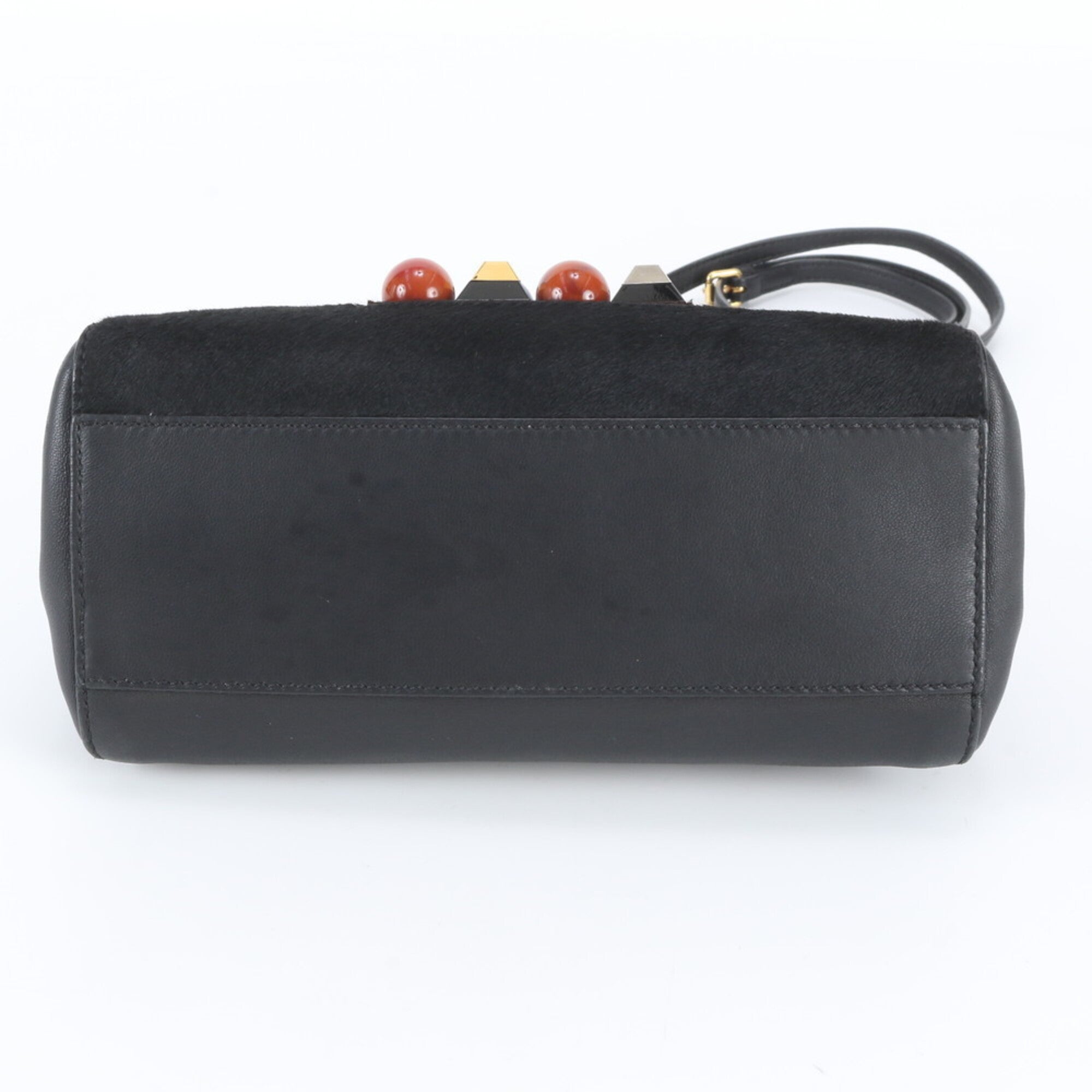 Fendi Black Leather Handbag Shoulder Bag (Pre-Owned)