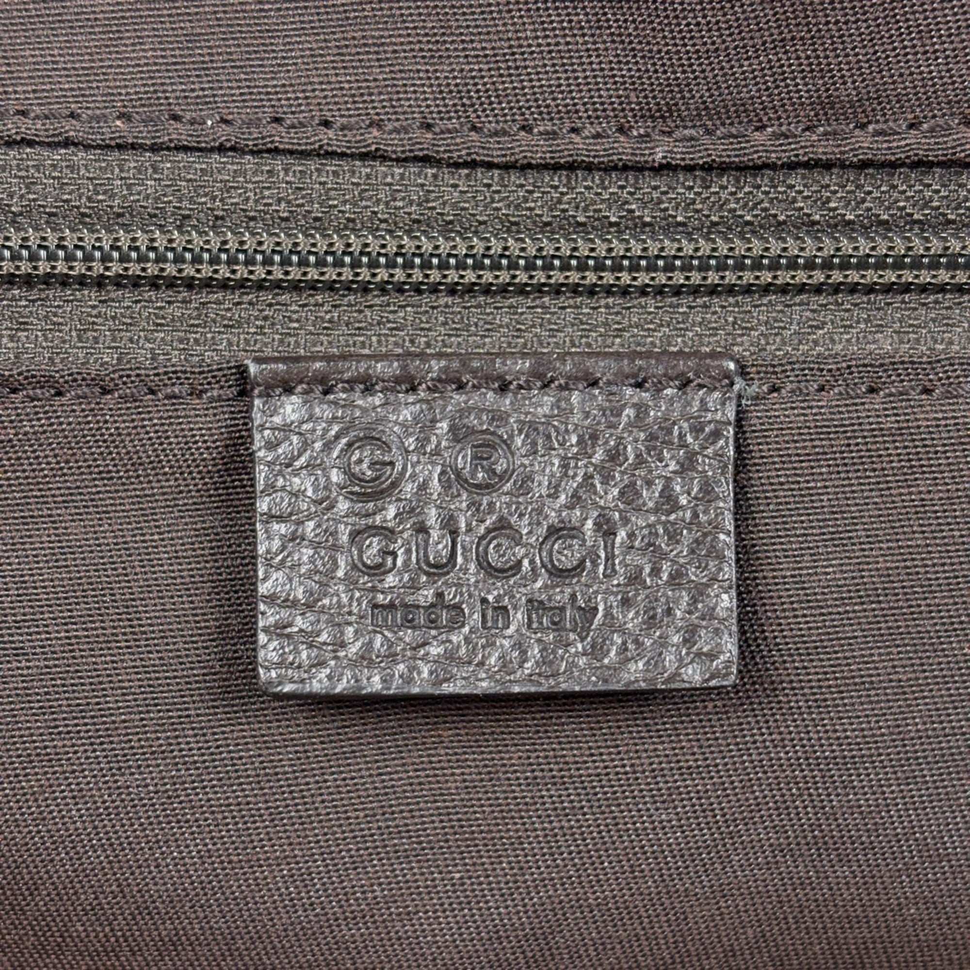 Gucci Brown Coated Canvas Leather Tote Bag (Pre-Owned)