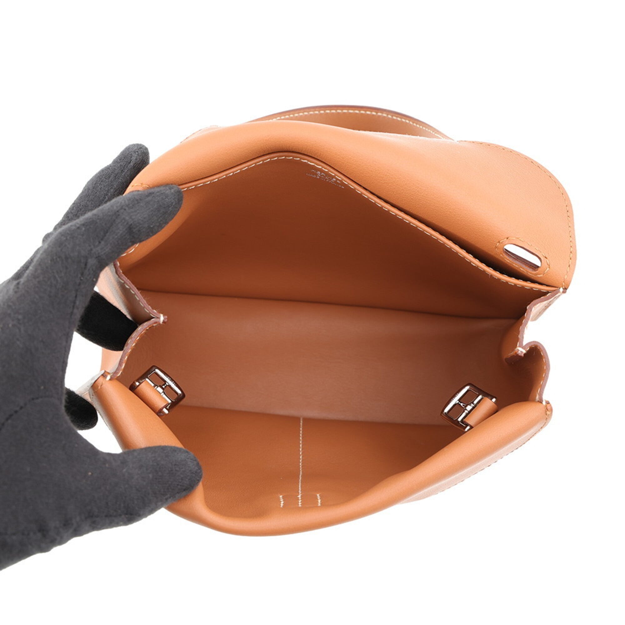 Hermes Kara Gold Swift Leather Handbag (Pre-Owned)