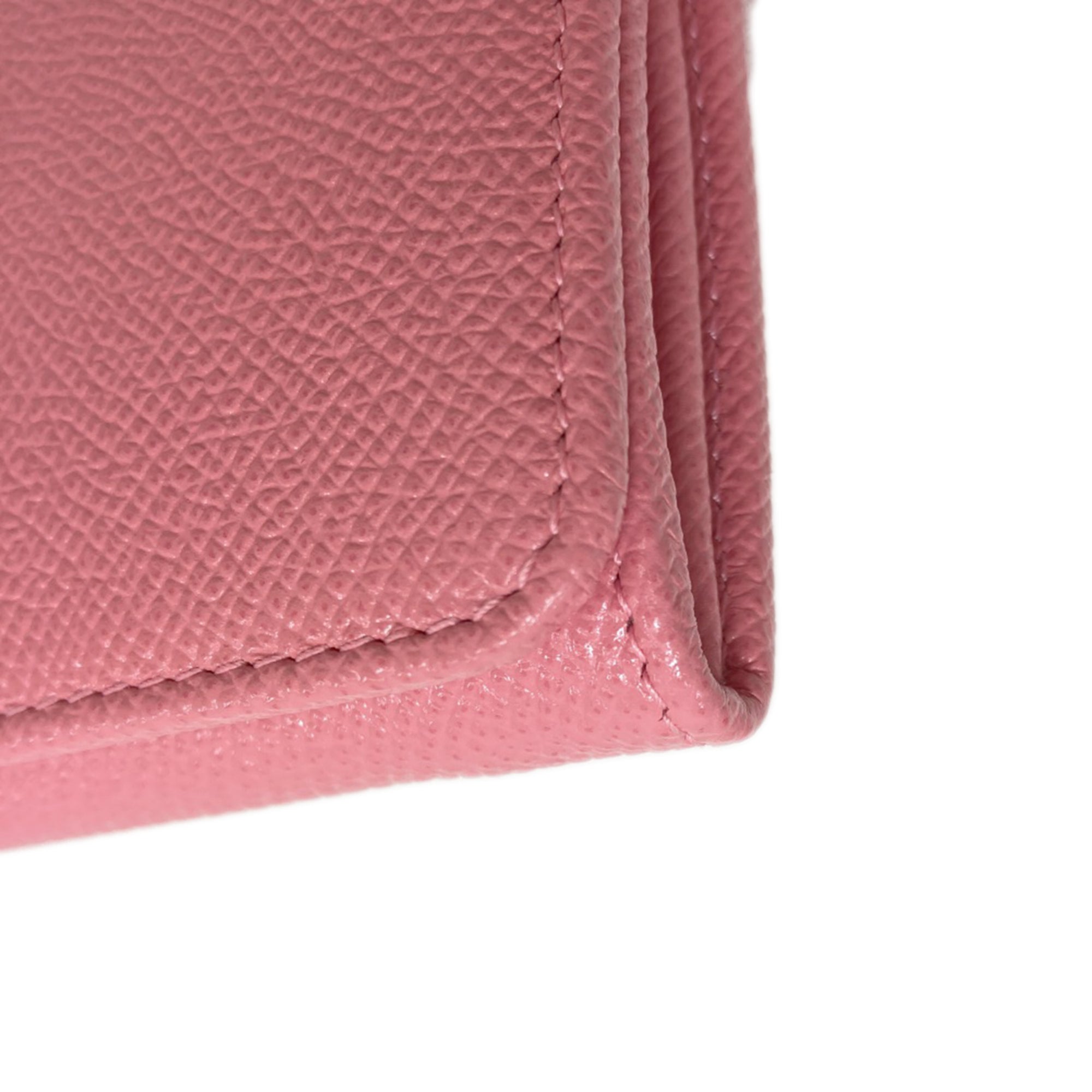 Bvlgari Pink Leather Long Wallet (Bi-Fold) (Pre-Owned)