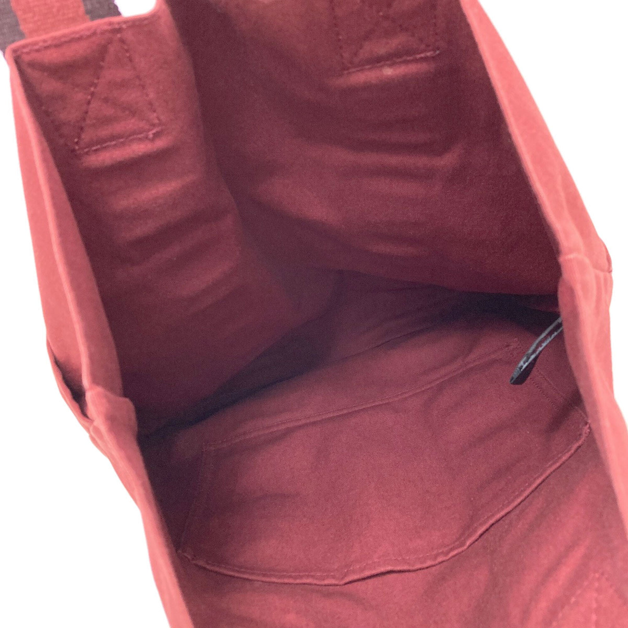 Hermes Red Color Canvas Tote Bag (Pre-Owned)