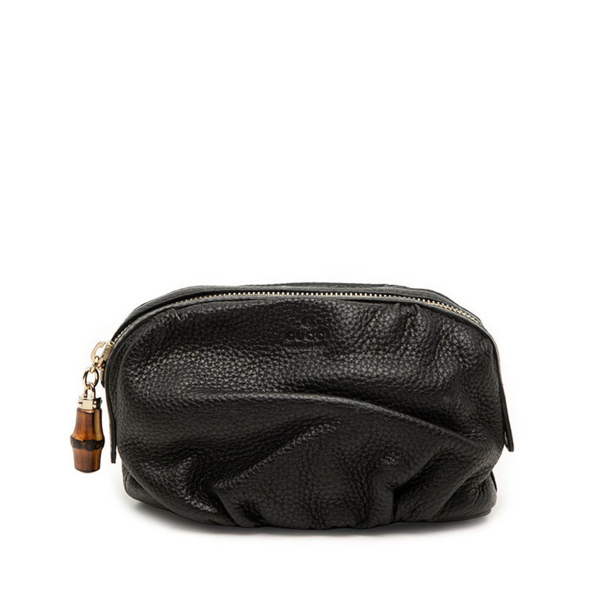 Gucci Black Leather Pouch Wash Bag (Pre-Owned)