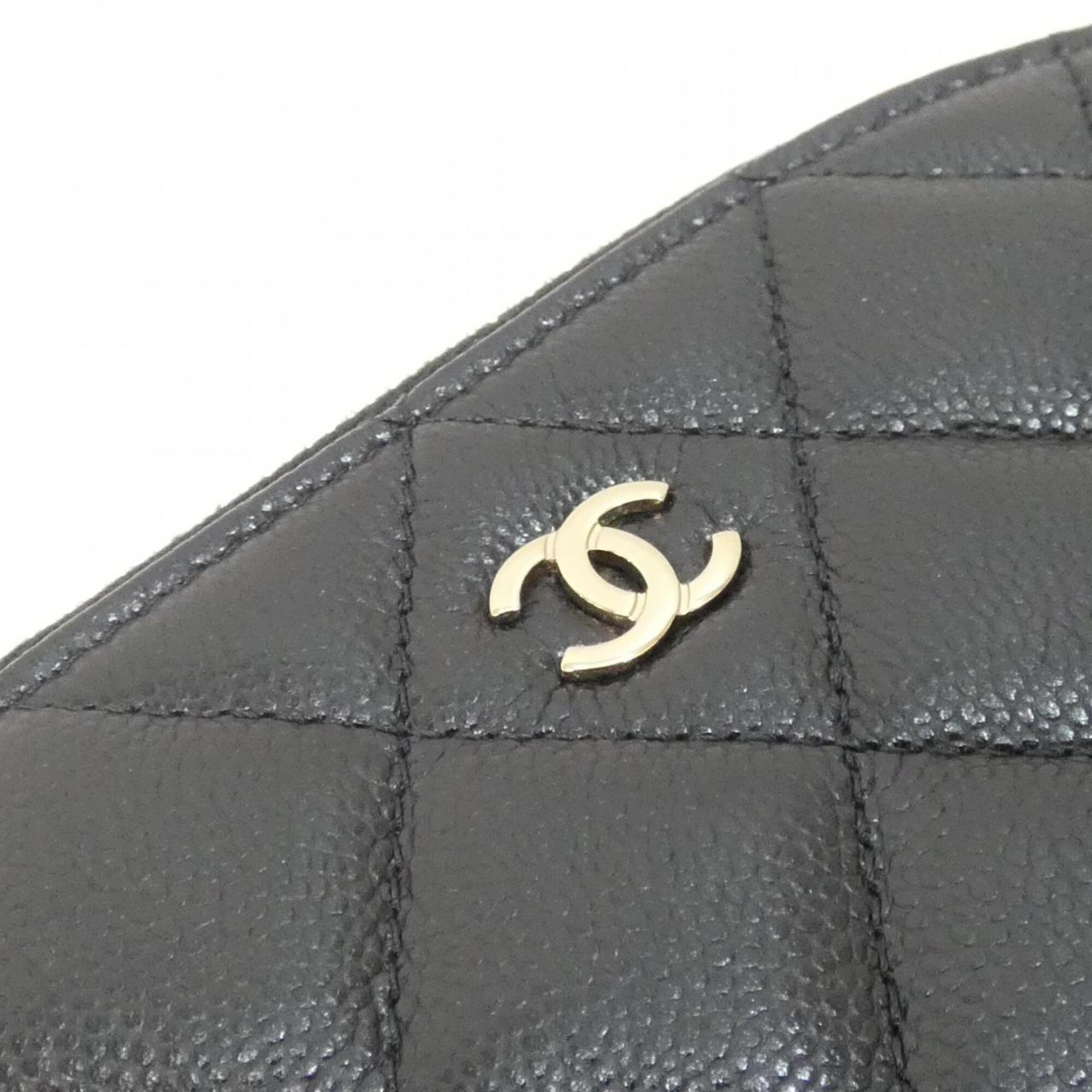 Chanel Black Grained Calfskin Handbag Pouch (Pre-Owned)