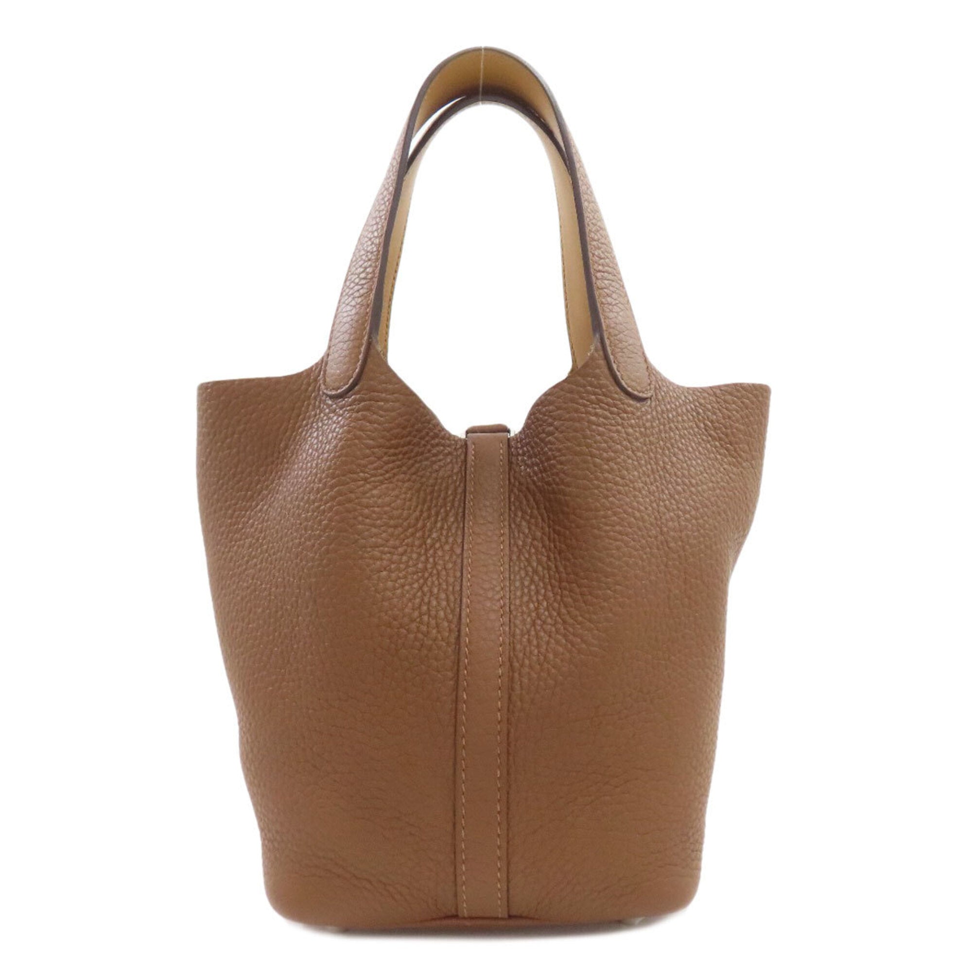 Hermes Brown Taurillon Clemence Leather Handbag (Pre-Owned)