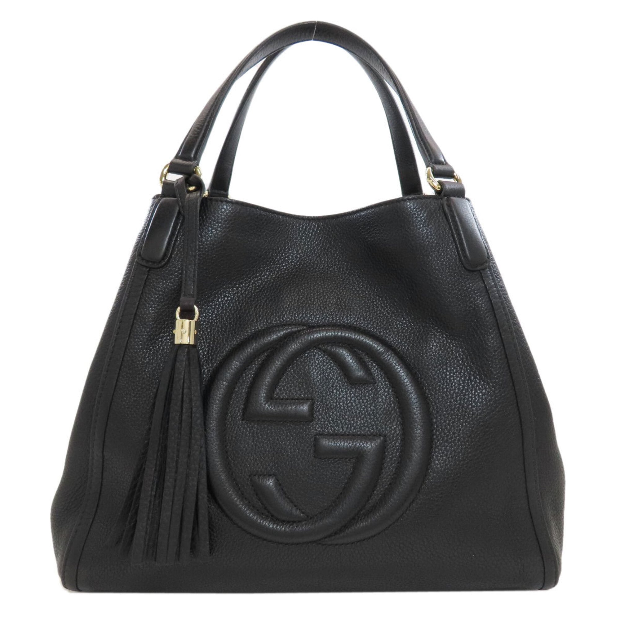 Gucci Black Leather Tote Bag (Pre-Owned)