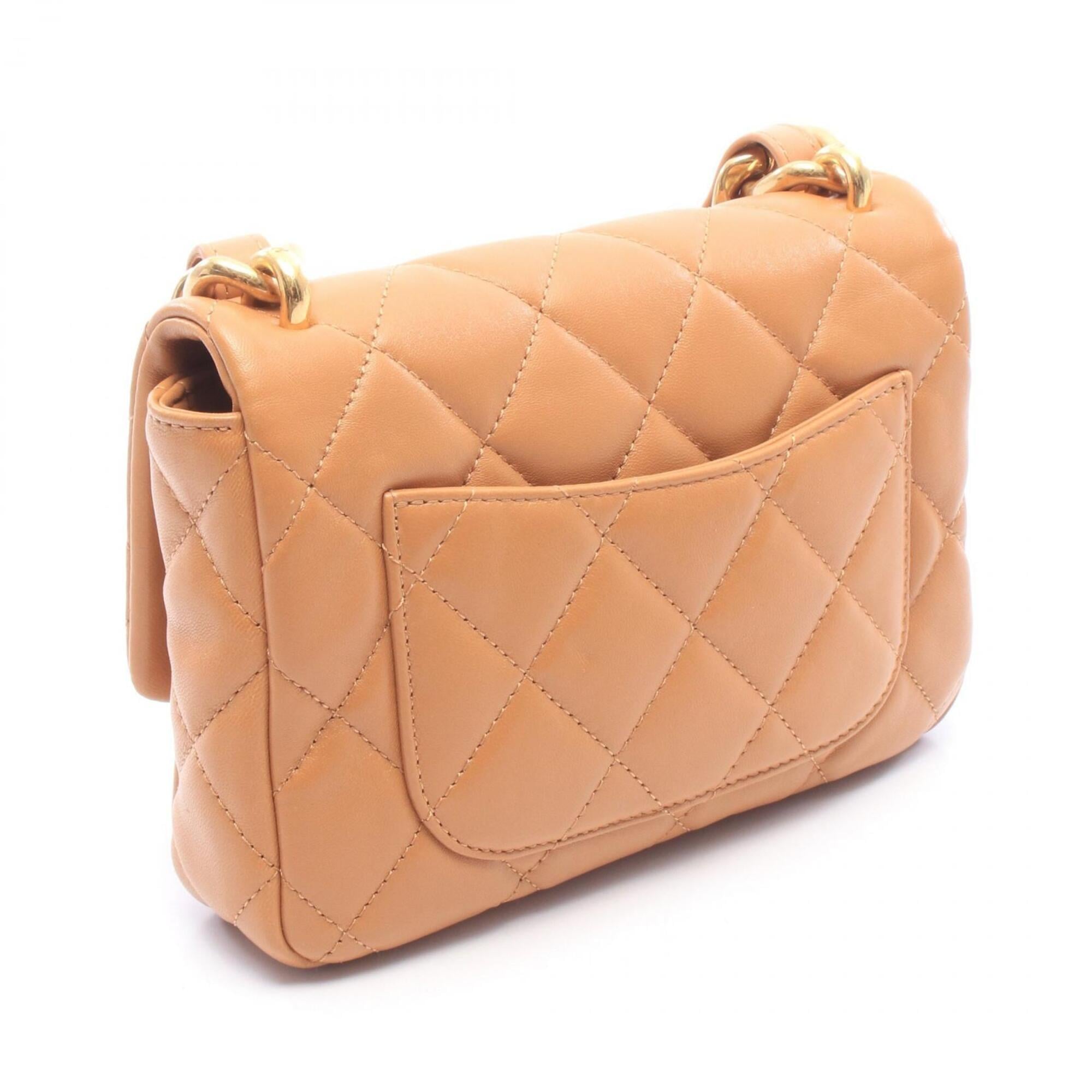 Chanel Brown Leather Handbag Shoulder Bag (Pre-Owned)