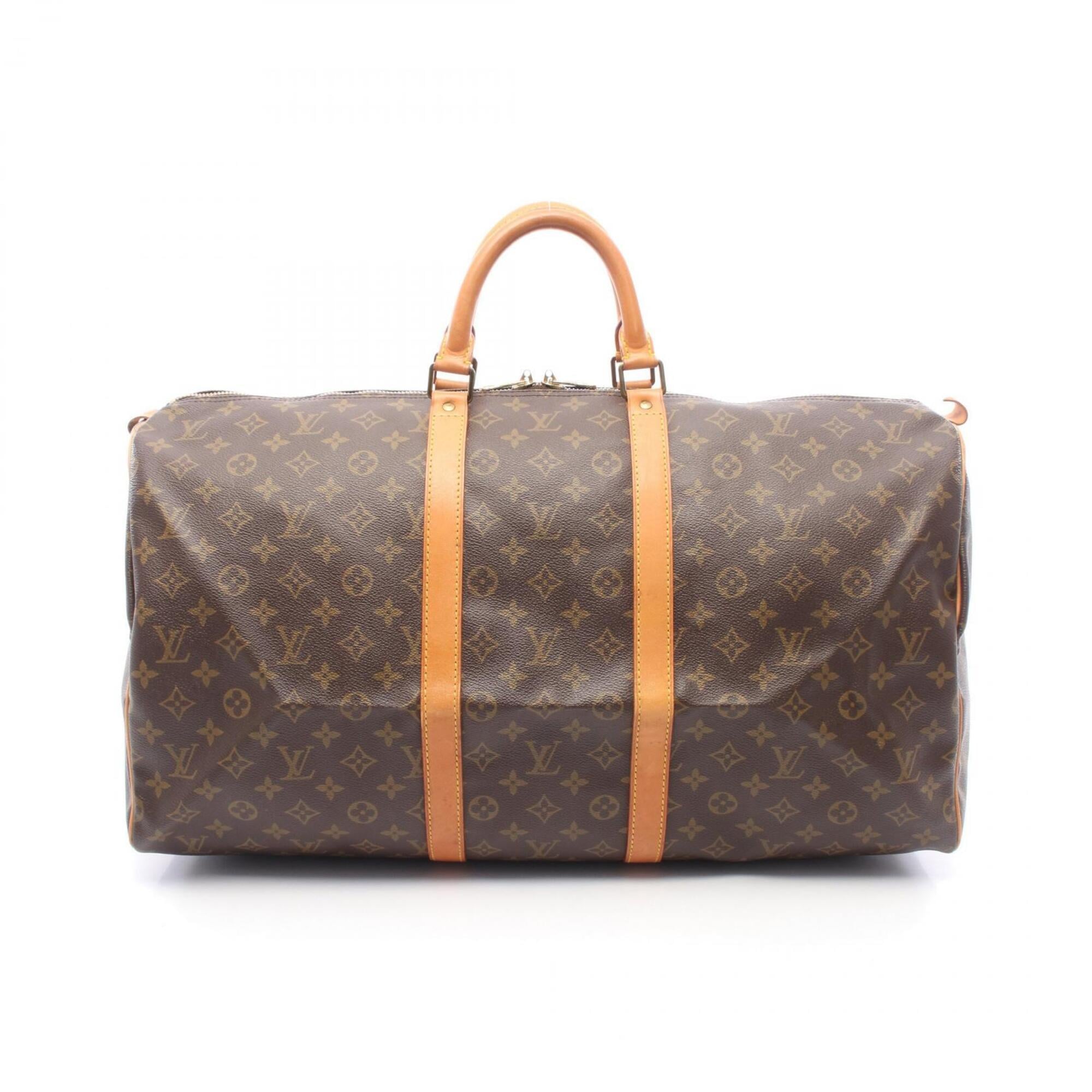 Louis Vuitton Monogram Brown Coated Canvas Leather Boston Bag (Pre-Owned)