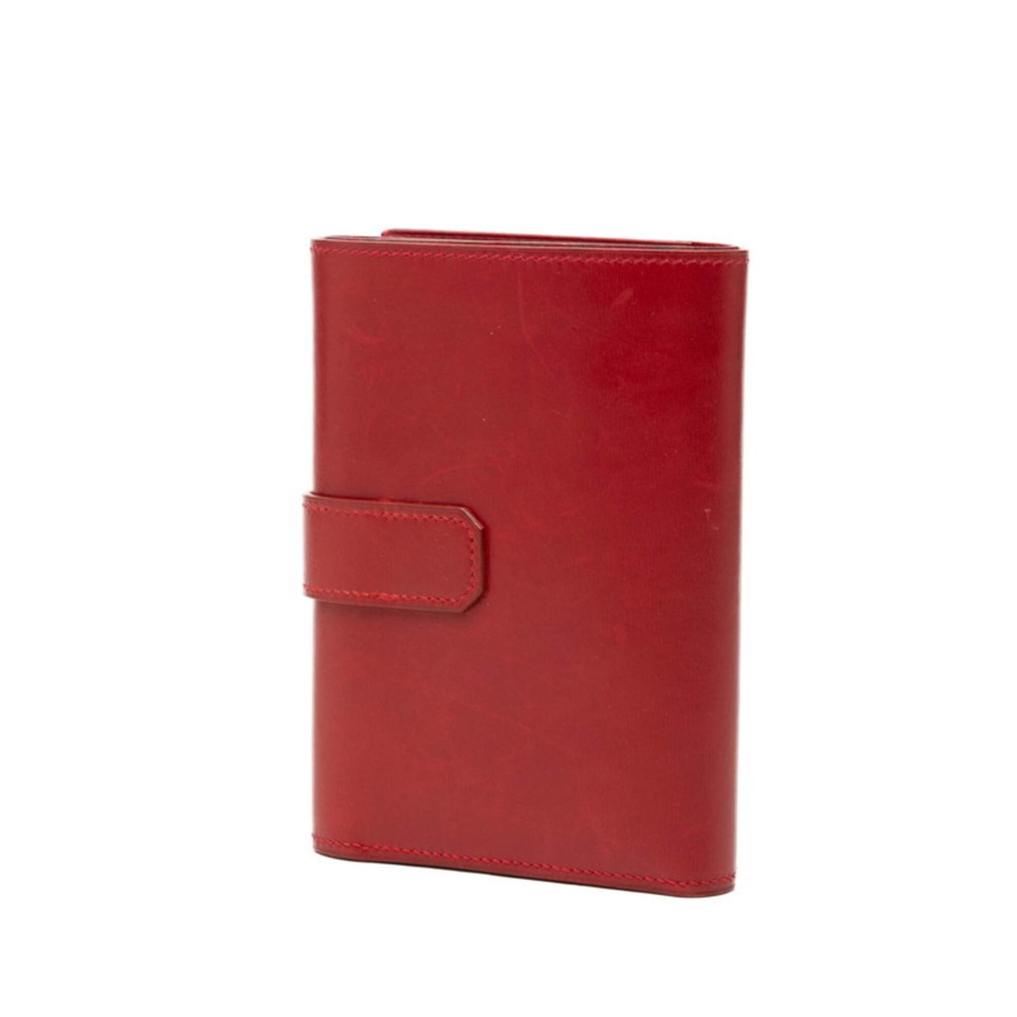 Hermes Red Color Box Calf Leather Wallet (Tri-Fold) (Pre-Owned)