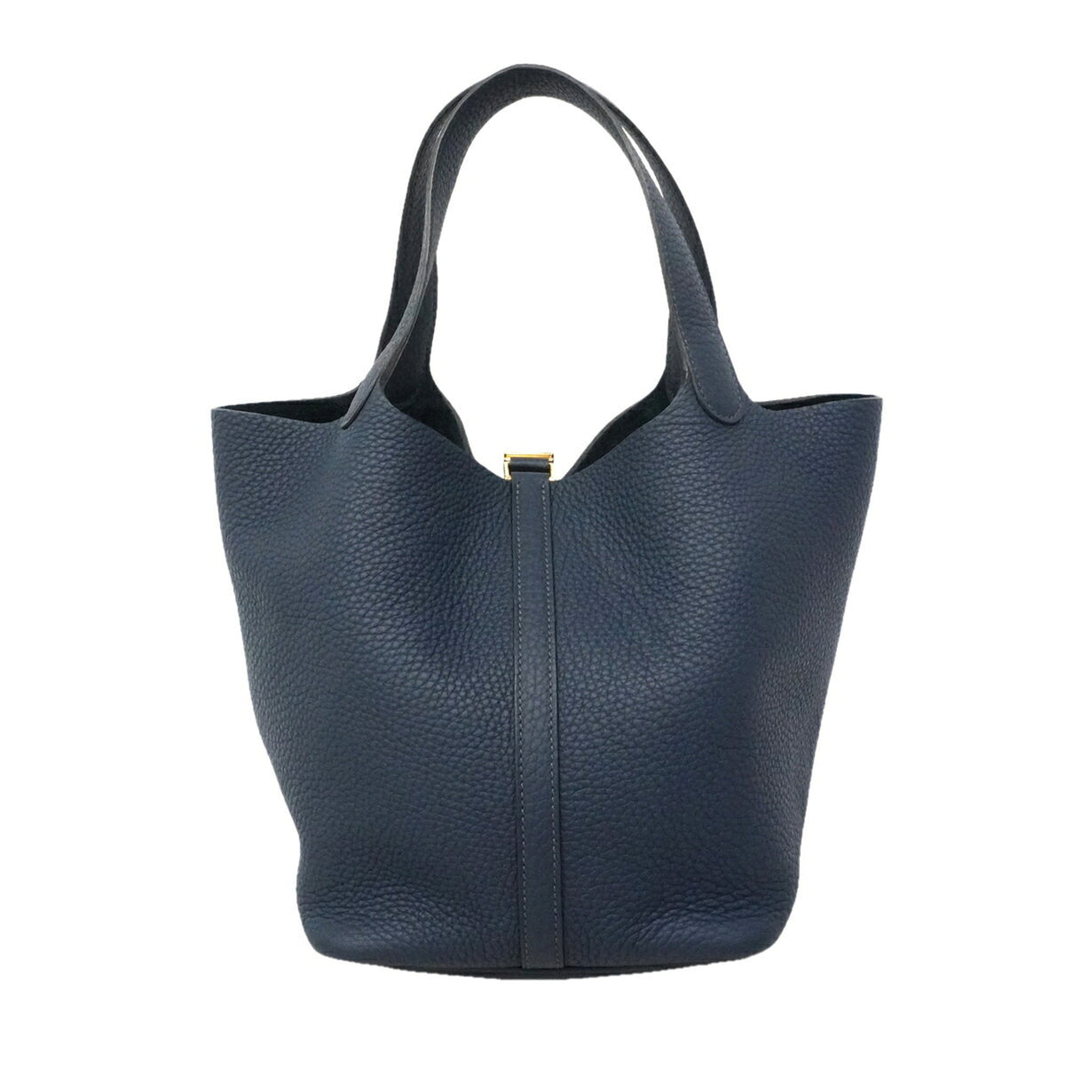 Hermes Navy Taurillon Clemence Leather Handbag (Pre-Owned)