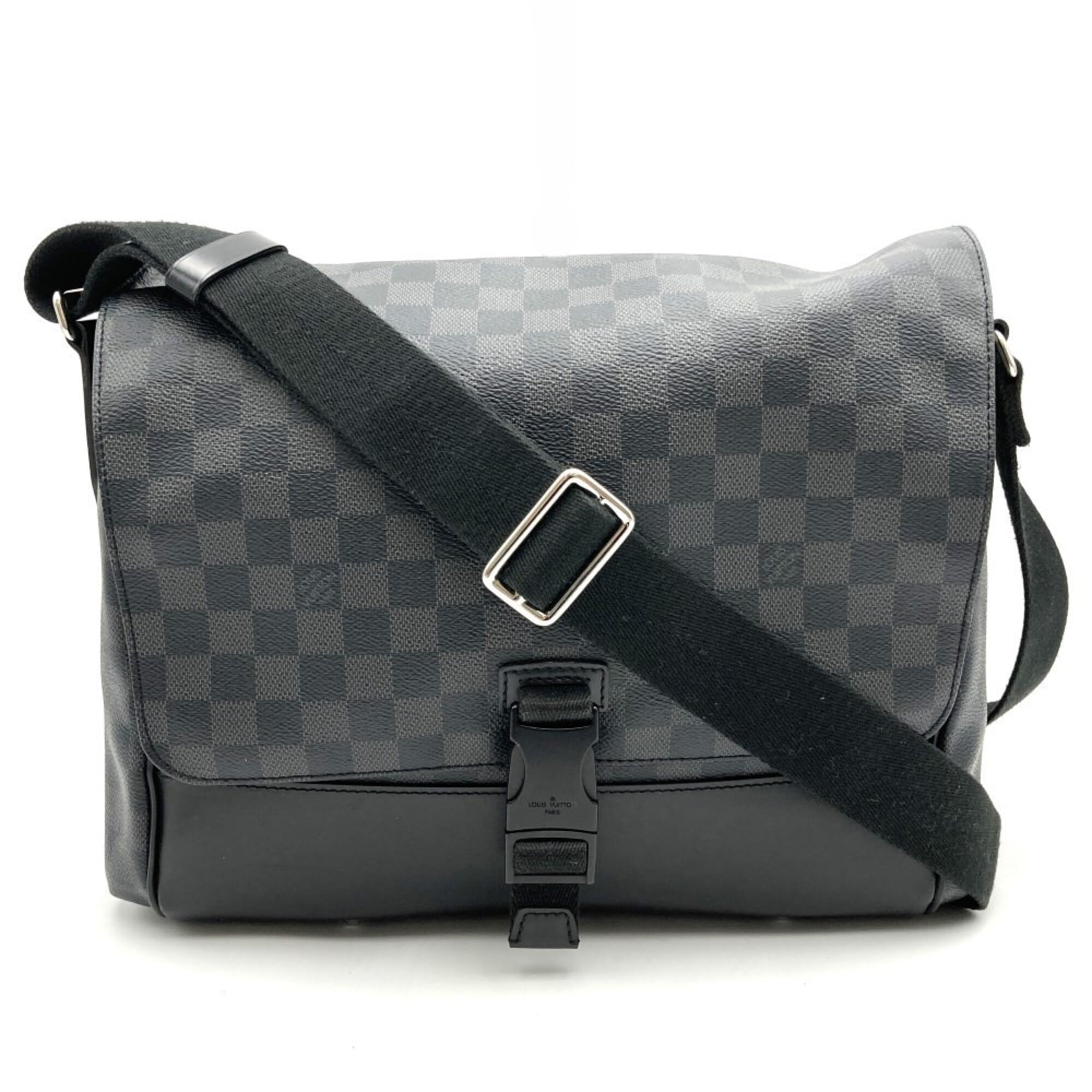 Louis Vuitton Black Damier Graphite Canvas Messenger Bag Shoulder Bag (Pre-Owned)