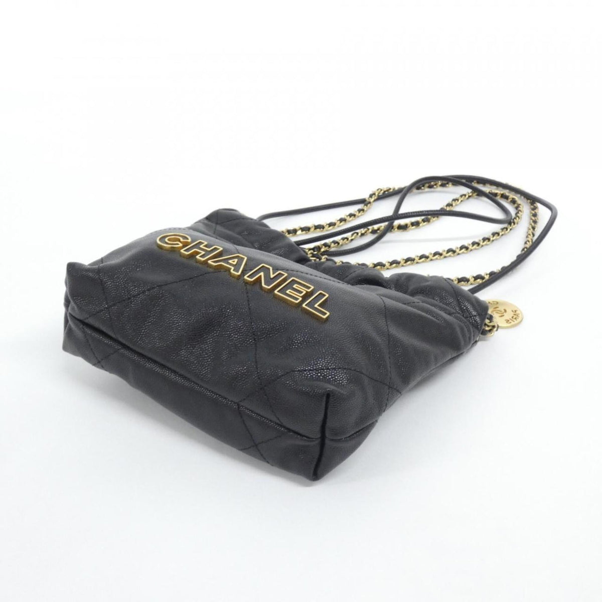Chanel Black Grained Calfskin Handbag (Pre-Owned)