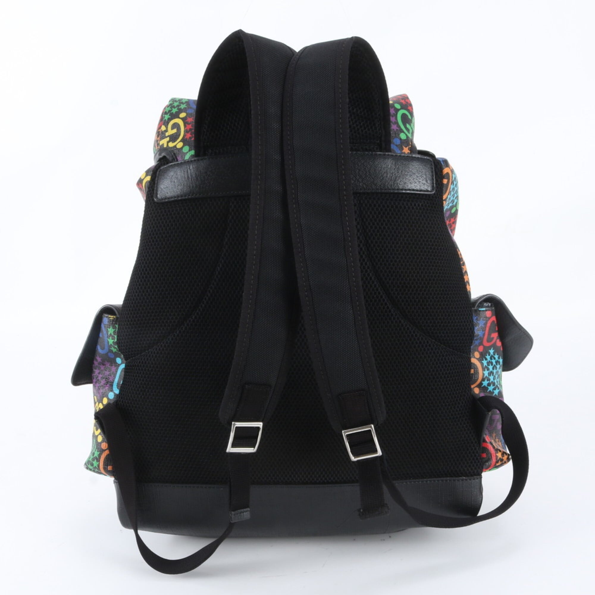 Gucci Multi-Color Leather Coated Canvas Backpack Shoulder Bag (Pre-Owned)