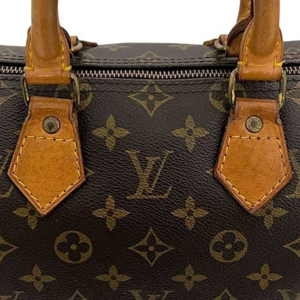 Louis Vuitton Black Brown Monogram Canvas Leather Handbag (Pre-Owned)