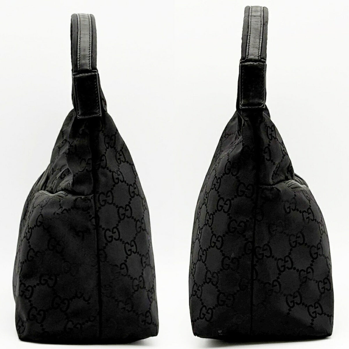 Gucci Black Nylon Leather Shoulder Bag (Pre-Owned)