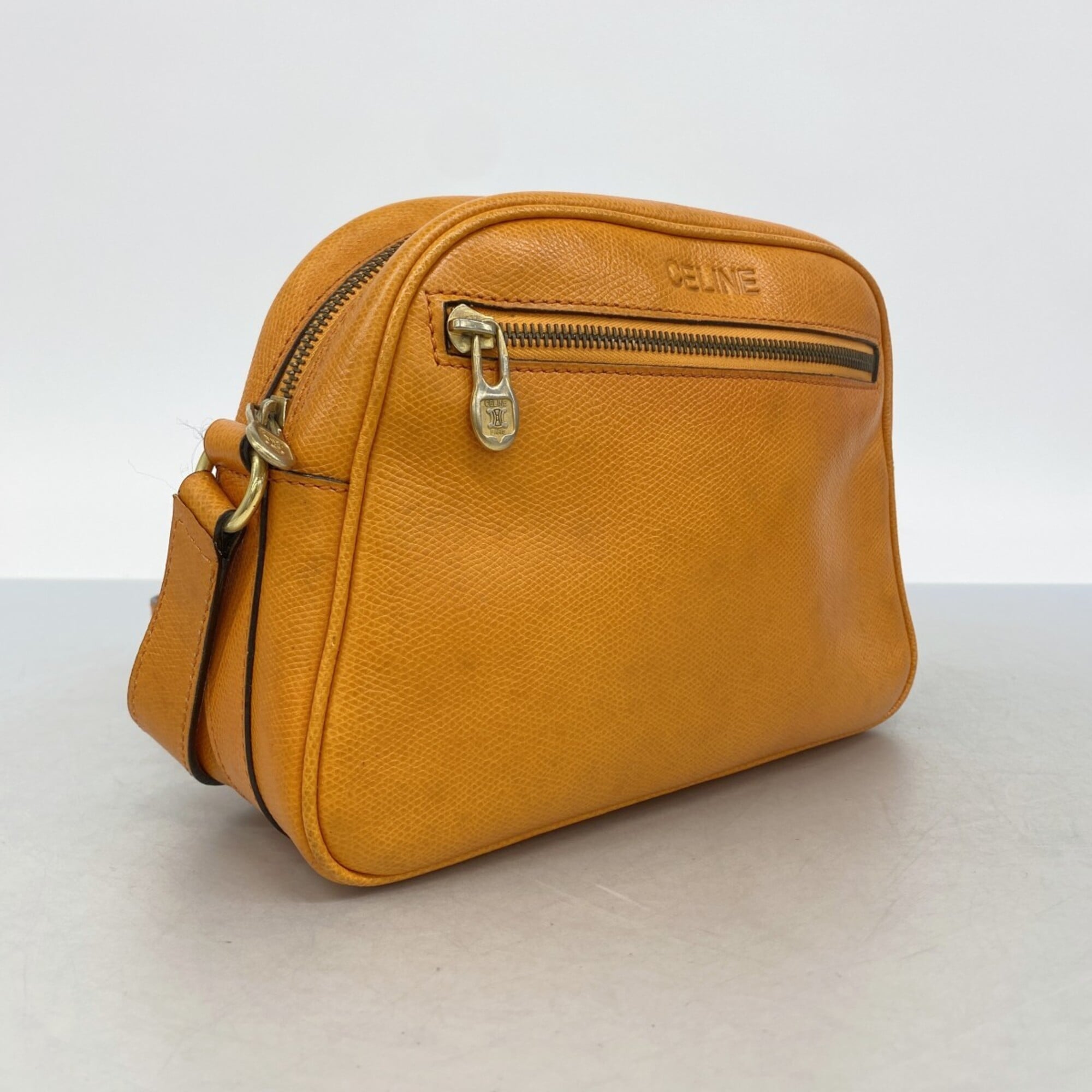 Celine Orange Leather Shoulder Bag (Pre-Owned)
