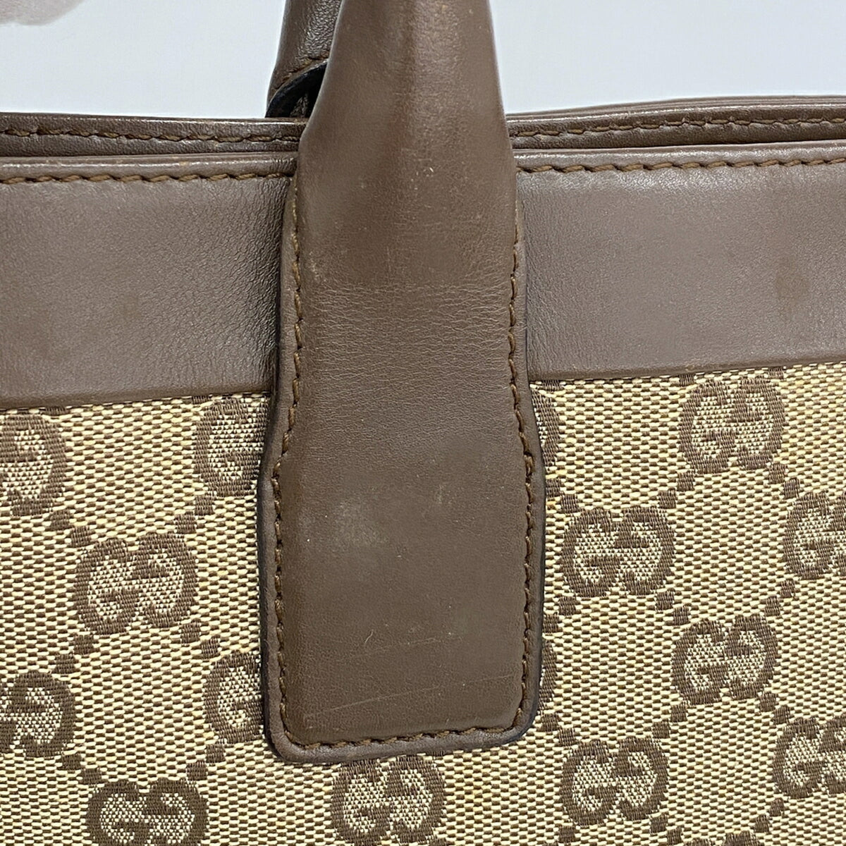 Gucci Brown Canvas Tote Bag (Pre-Owned)
