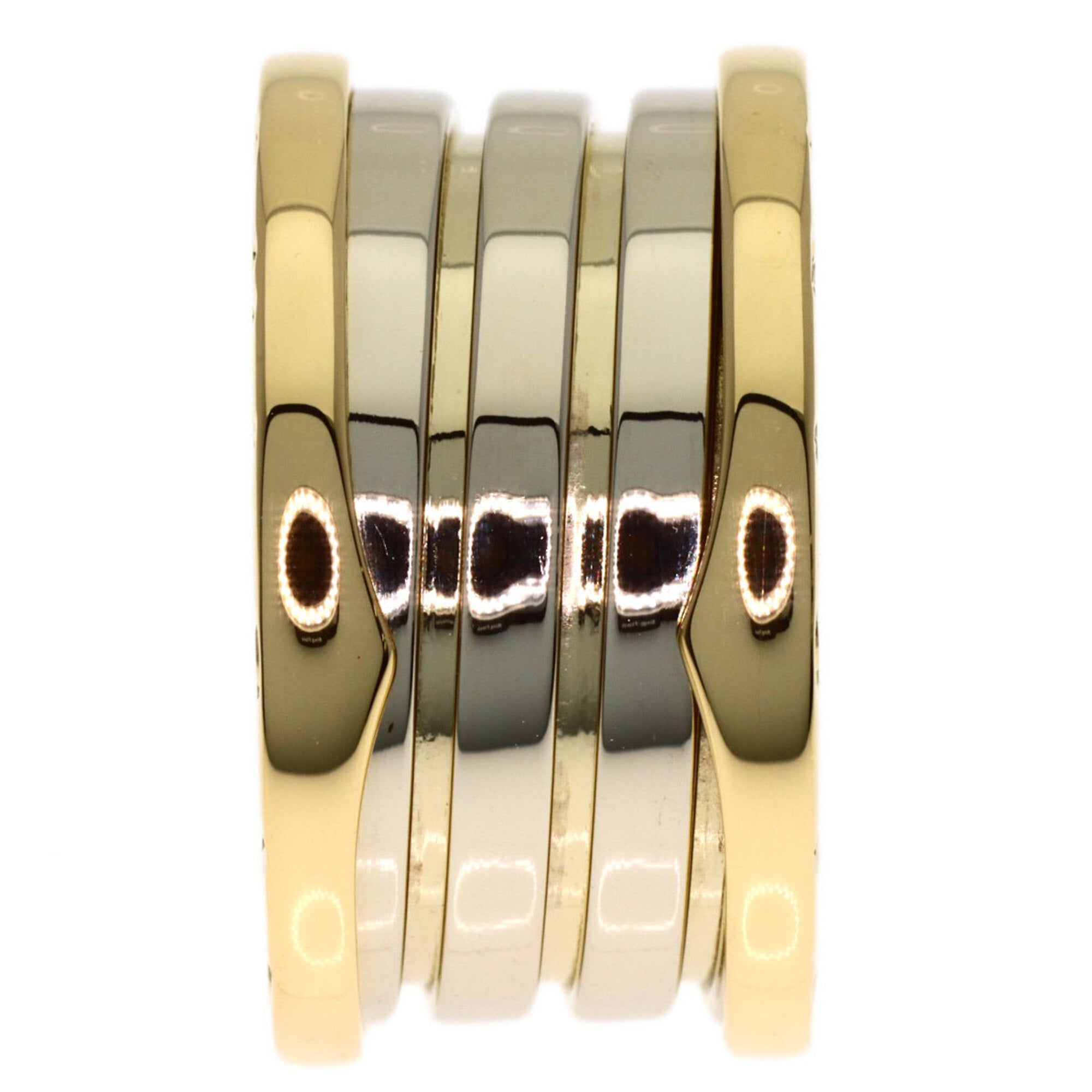 Bvlgari Yellow Gold (18K) White Gold (18K) Band Ring (Pre-Owned)