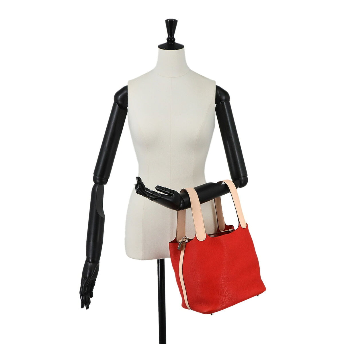 Hermes Bicolor Taurillon Clemence Leather Swift Leather Handbag (Pre-Owned)