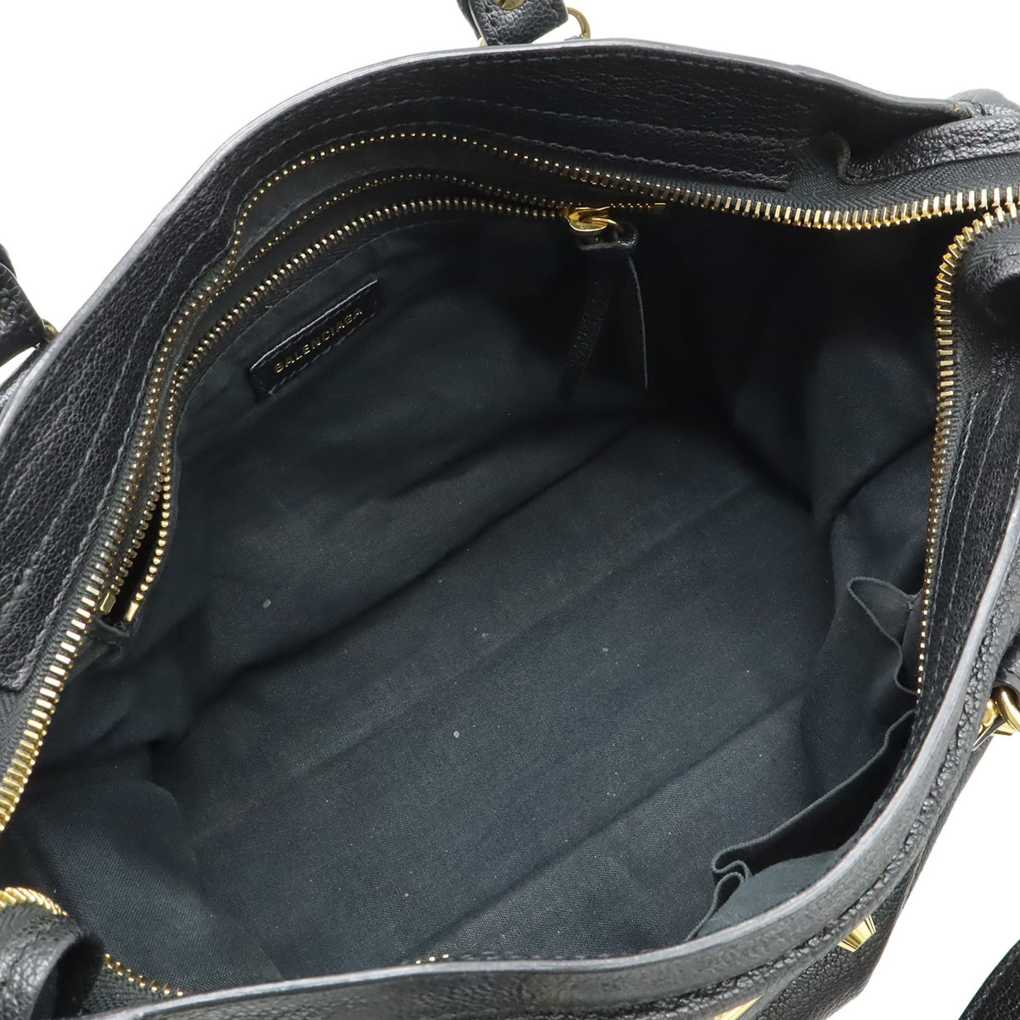 Balenciaga Black Leather Handbag Shoulder Bag (Pre-Owned)