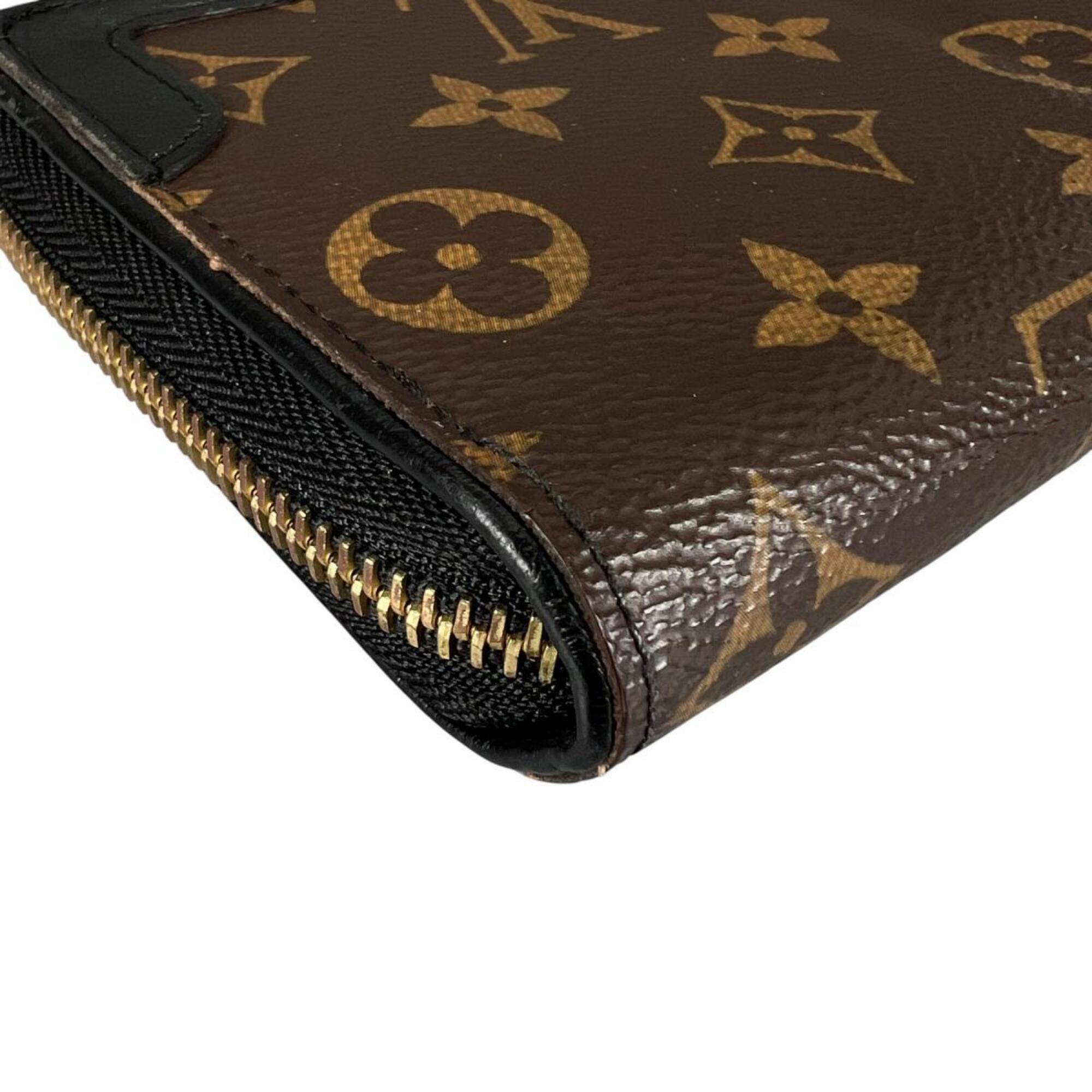 Louis Vuitton Black Brown Noir Monogram Canvas Long Wallet (Bi-Fold) (Pre-Owned)