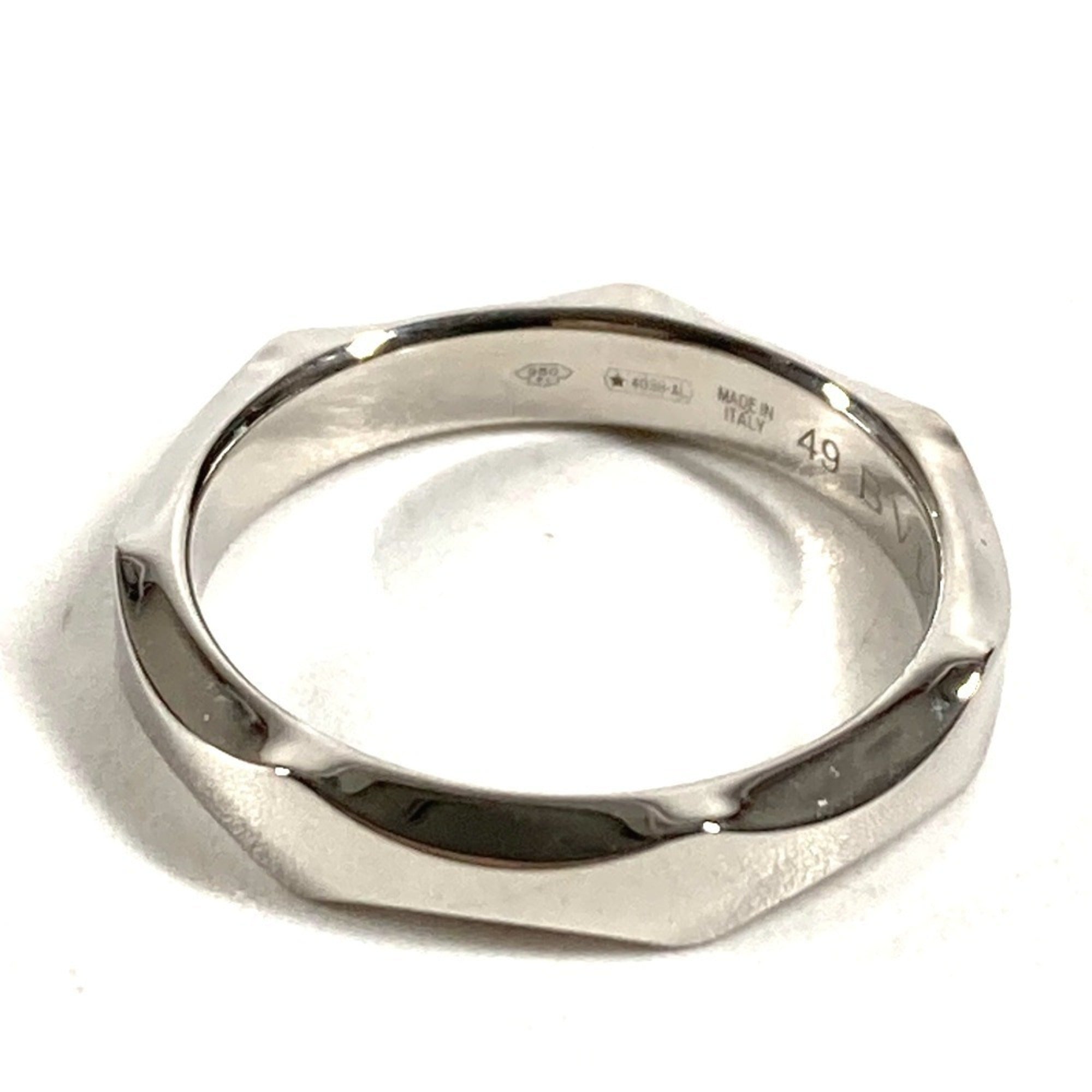 Bvlgari Silver Platinum 950 Band Ring (Pre-Owned)