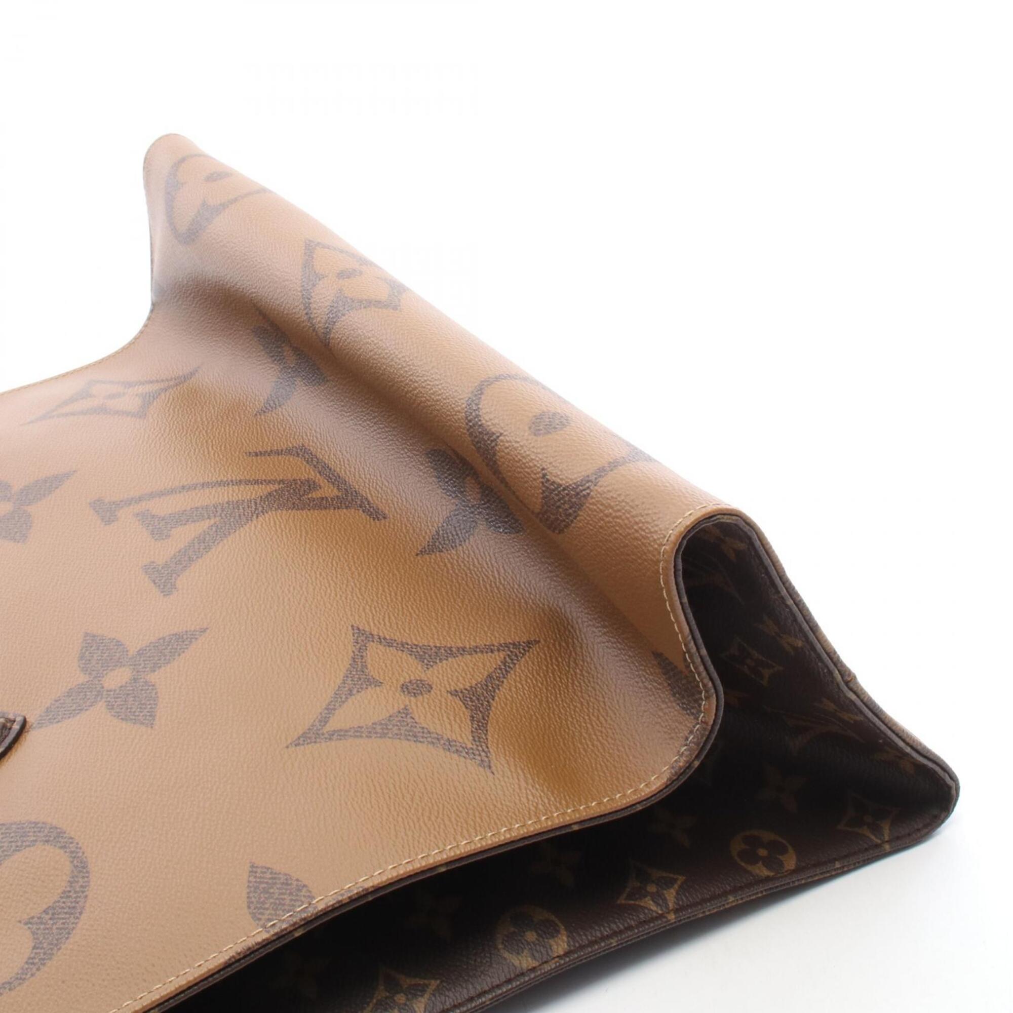 Louis Vuitton Beige Brown Coated Canvas Handbag Tote Bag (Pre-Owned)