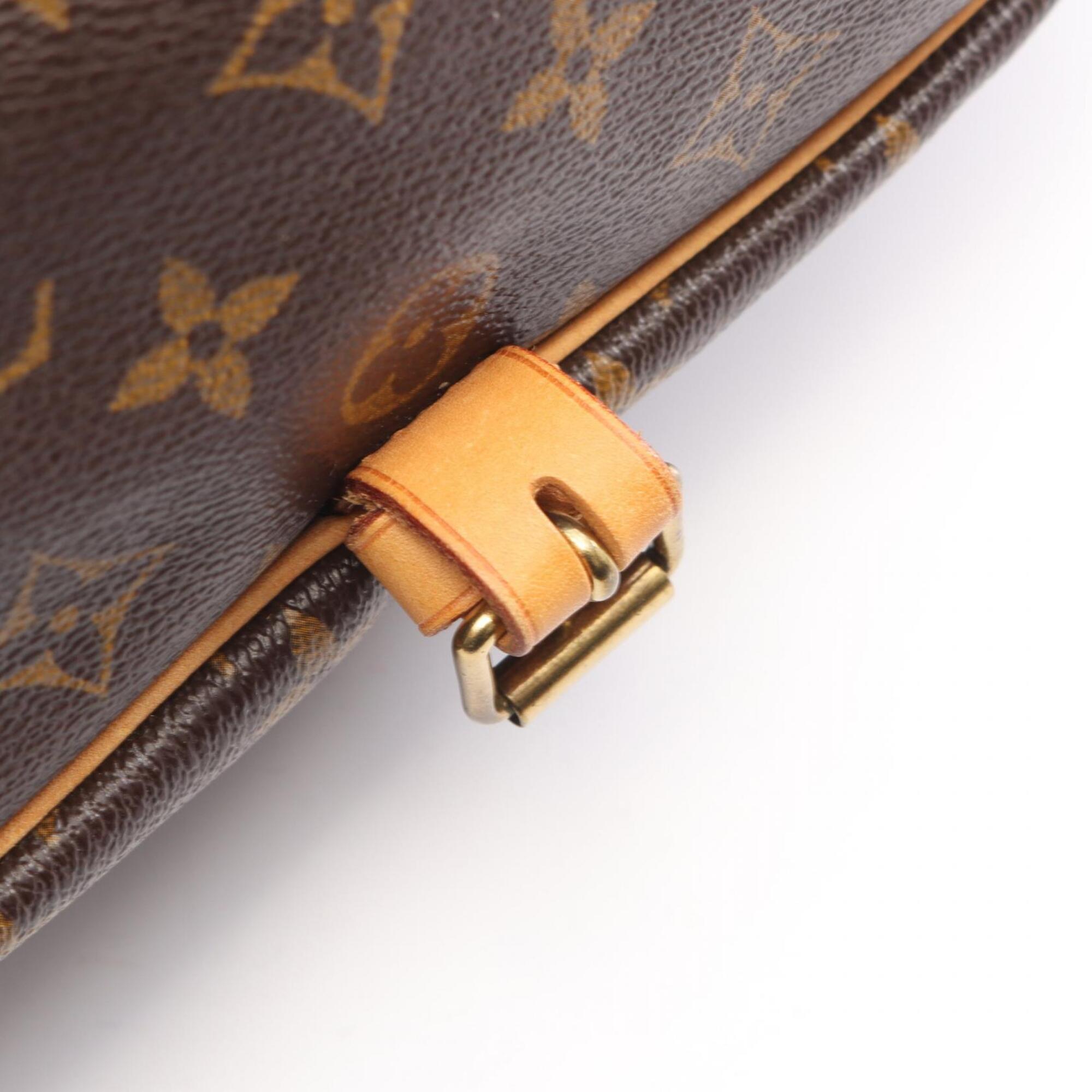 Louis Vuitton Brown Coated Canvas Leather Handbag Shoulder Bag (Pre-Owned)