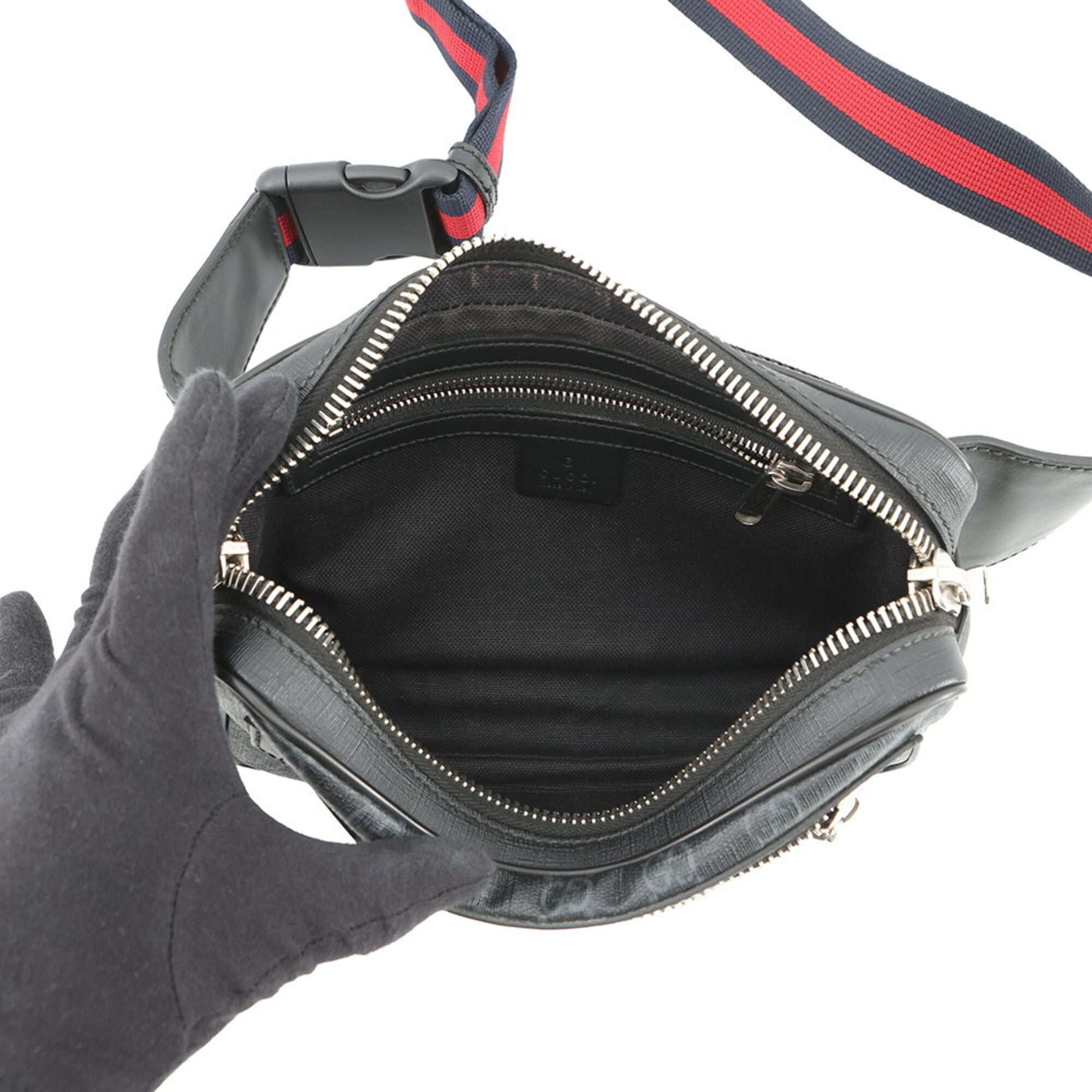Gucci Black Gg Supreme Leather Handbag Sling Bag (Pre-Owned)