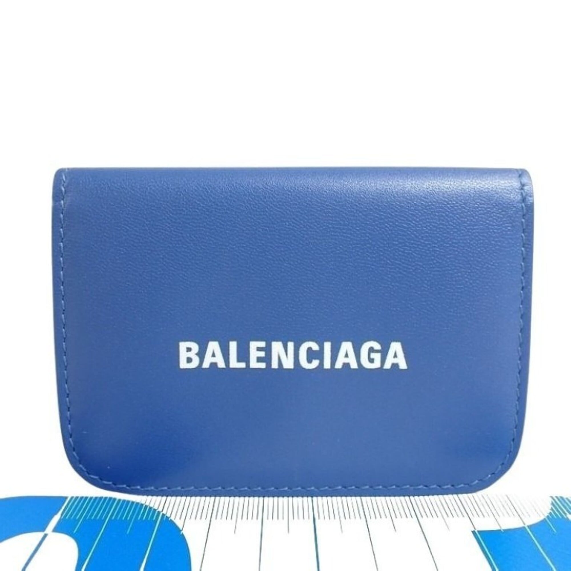 Balenciaga Blue Leather Wallet (Tri-Fold) (Pre-Owned)