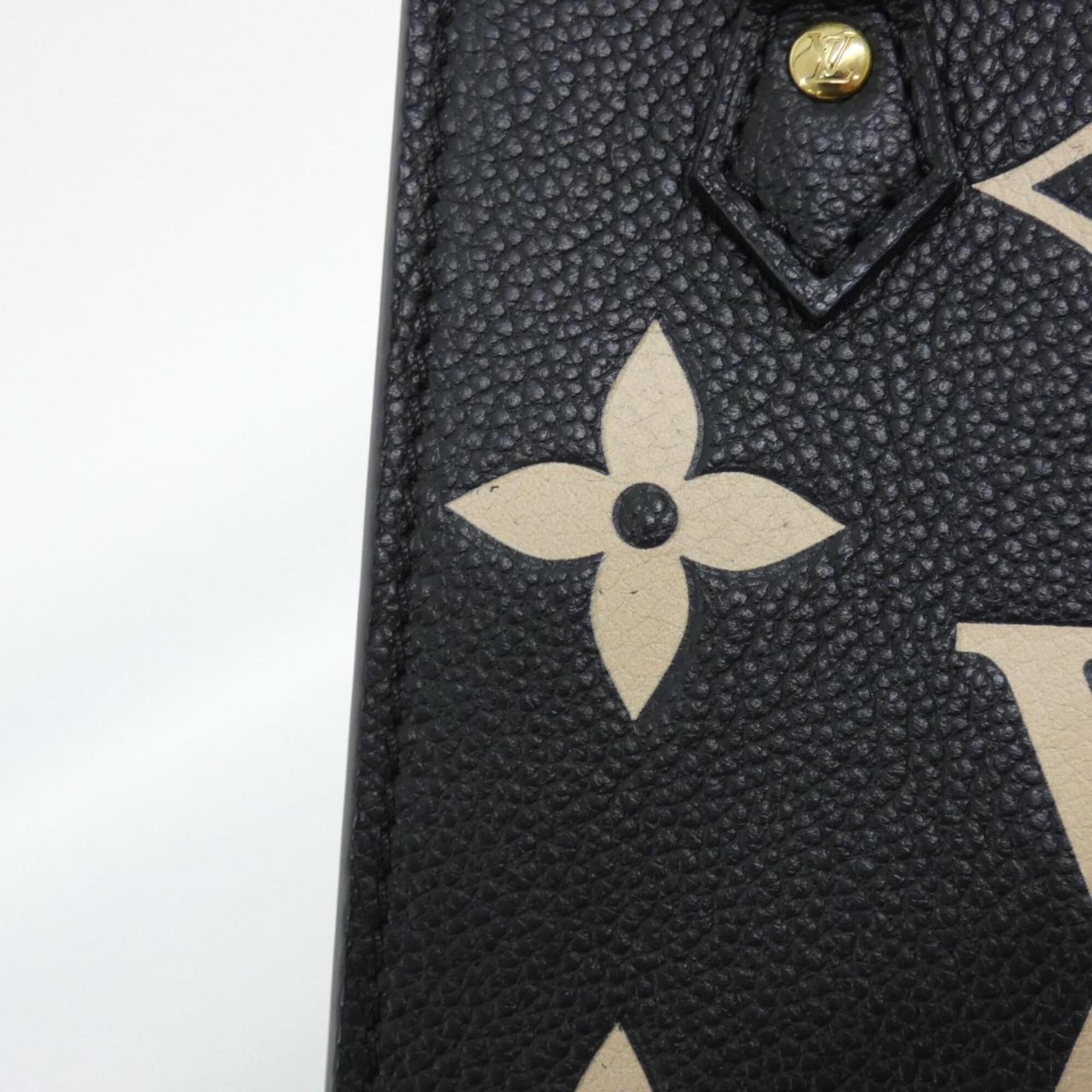Louis Vuitton Beige Black Leather Shoulder Bag (Pre-Owned)