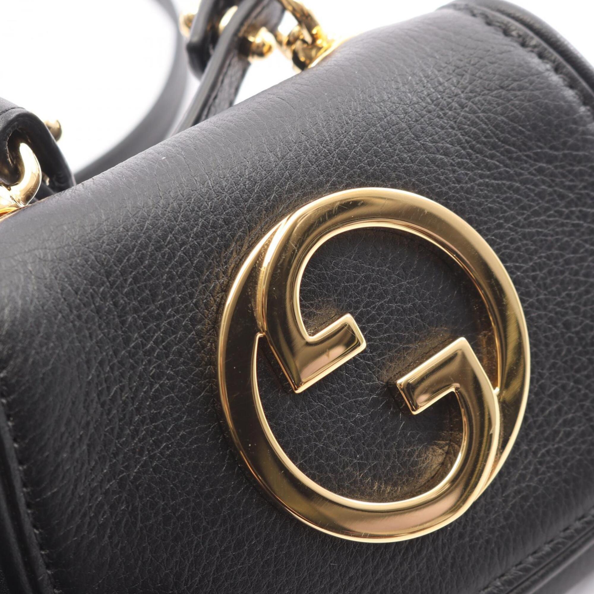 Gucci Black Leather Handbag Shoulder Bag (Pre-Owned)