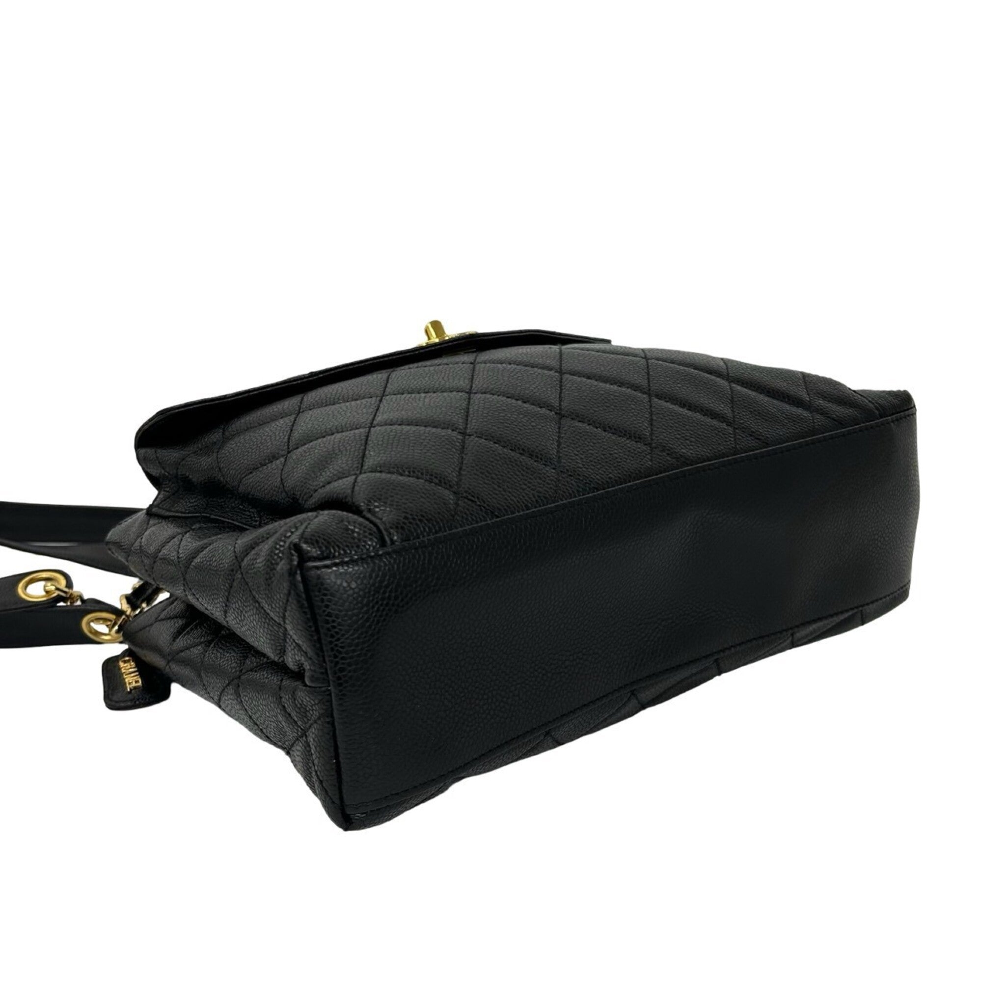 Chanel Black Grained Calfskin Shoulder Bag Tote Bag (Pre-Owned)