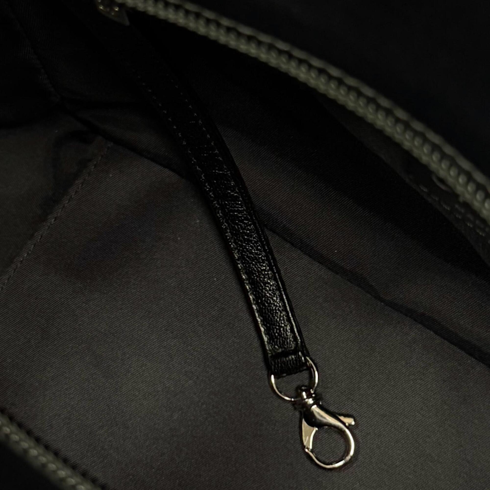 Chanel Black Coated Canvas Leather Tote Bag (Pre-Owned)