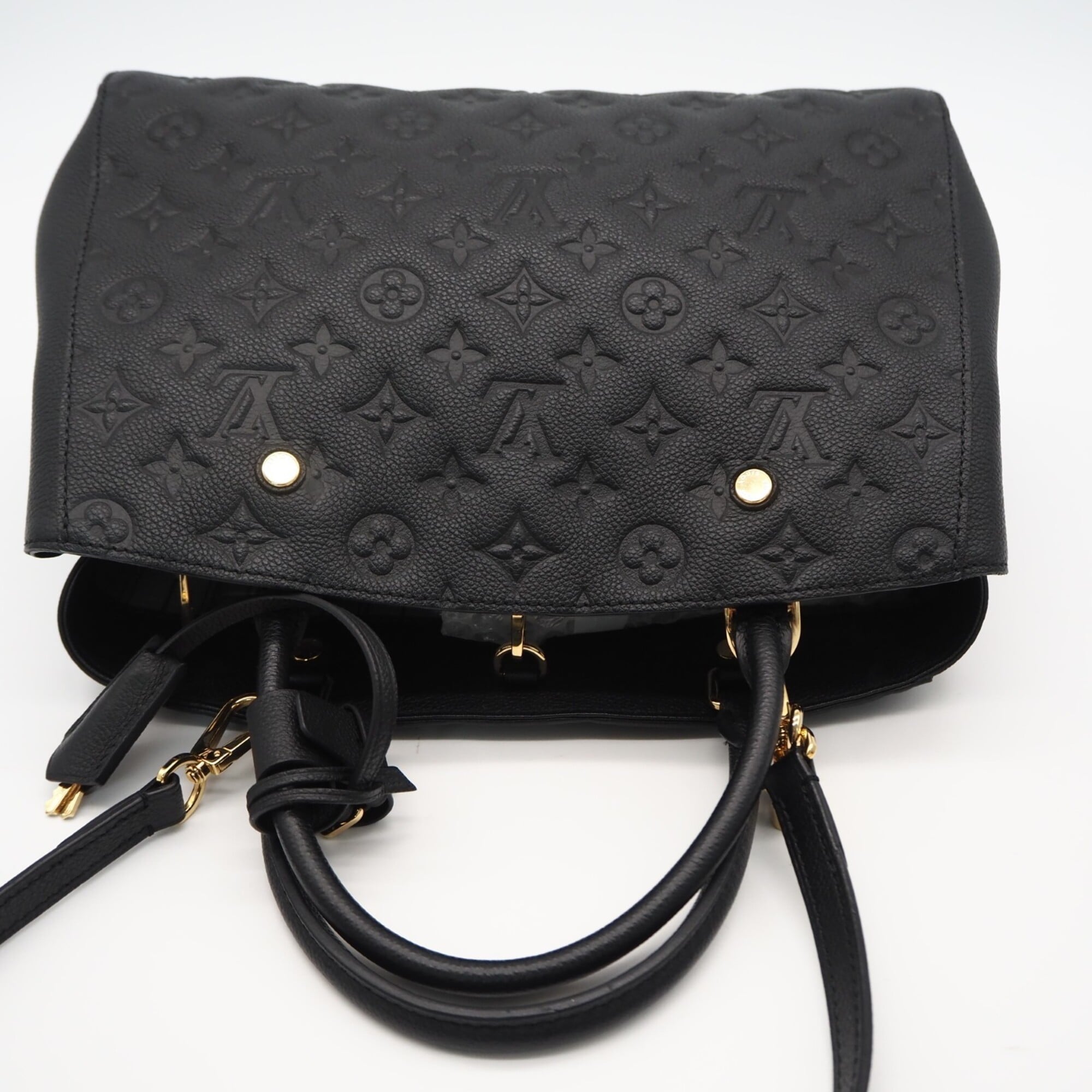 Louis Vuitton Black Leather Handbag Shoulder Bag (Pre-Owned)