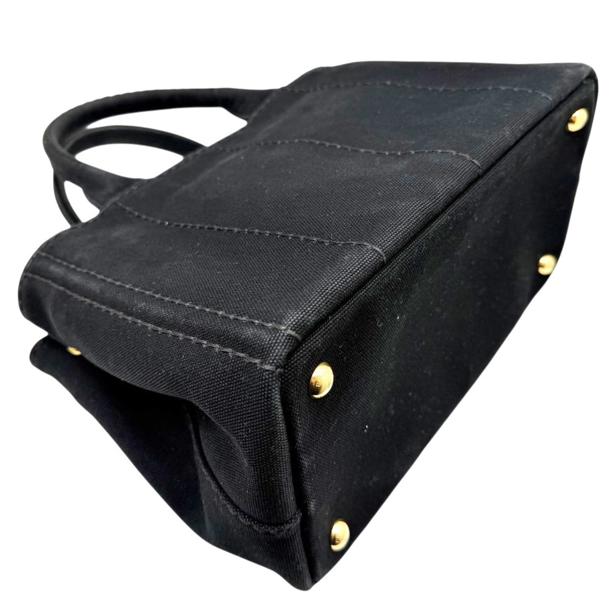 Prada Black Canvas Handbag Shoulder Bag (Pre-Owned)
