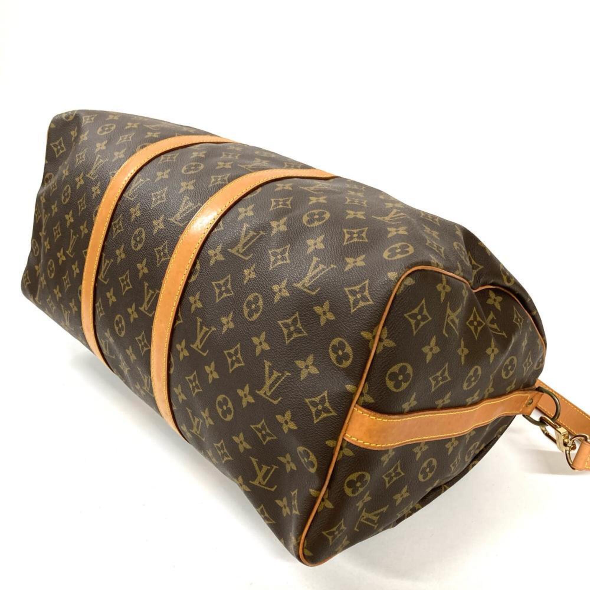 Louis Vuitton Brown Monogram Canvas Leather Boston Bag (Pre-Owned)