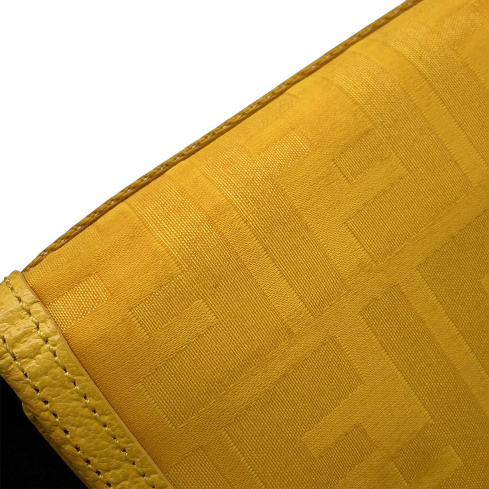 Fendi Zucca Yellow Nylon Canvas Leather Wallet (Tri-Fold) (Pre-Owned)