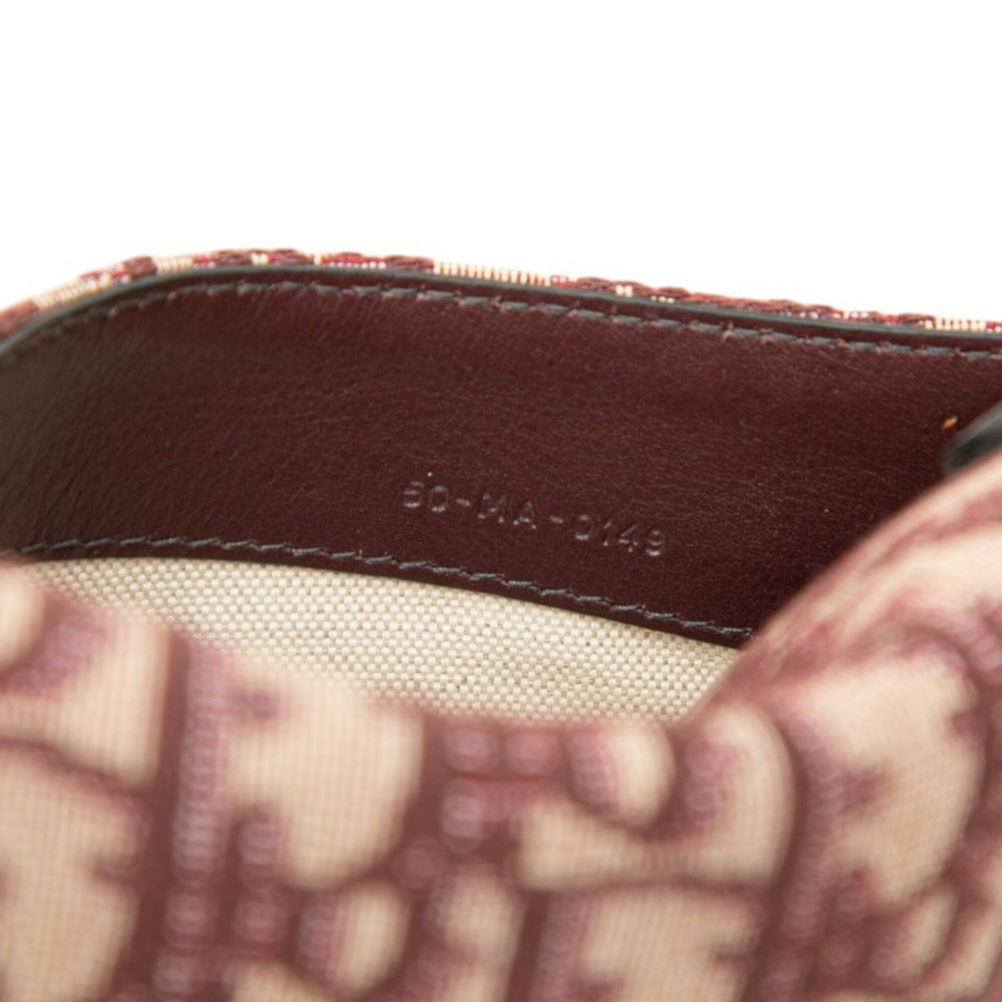 Christian Dior Beige Red Color Wine Canvas Leather Sling Bag (Pre-Owned)